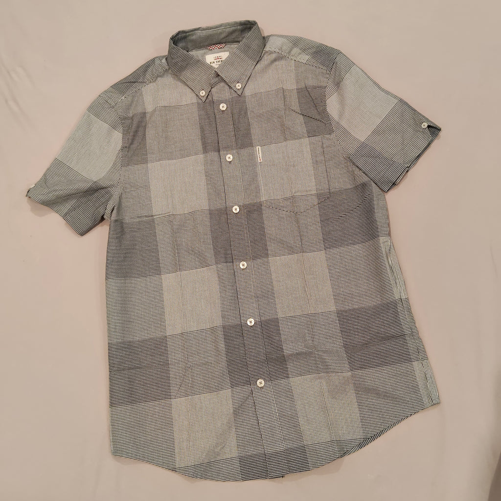 New BEN SHERMAN shirt size M Mens checkered short sleeve