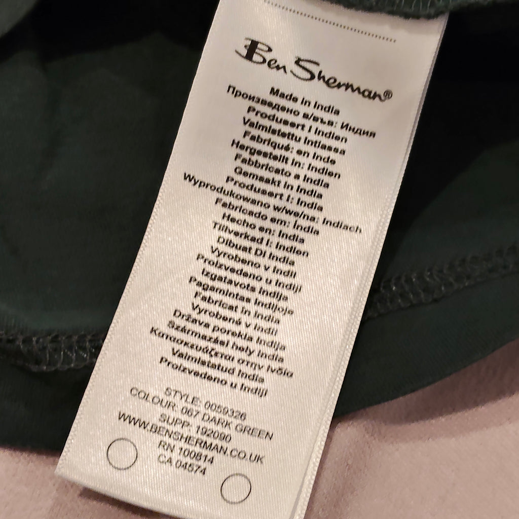 BEN SHERMAN tee size S Mens green short sleeve