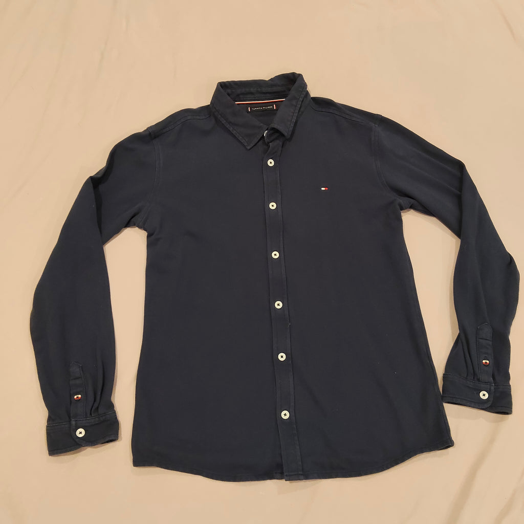 TOMMY HILFIGER polo top size S Mens long sleeve navy