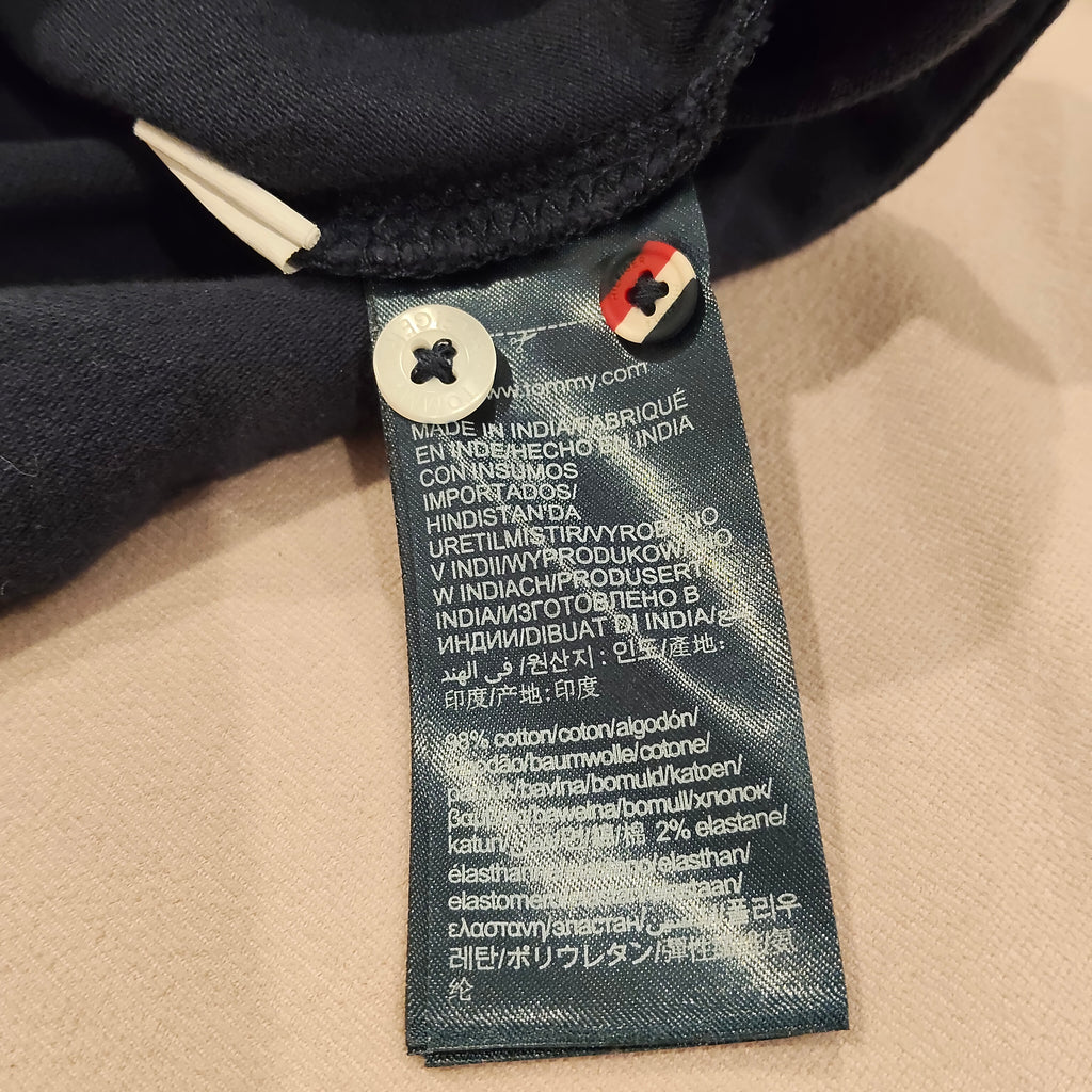 TOMMY HILFIGER polo top size S Mens long sleeve navy