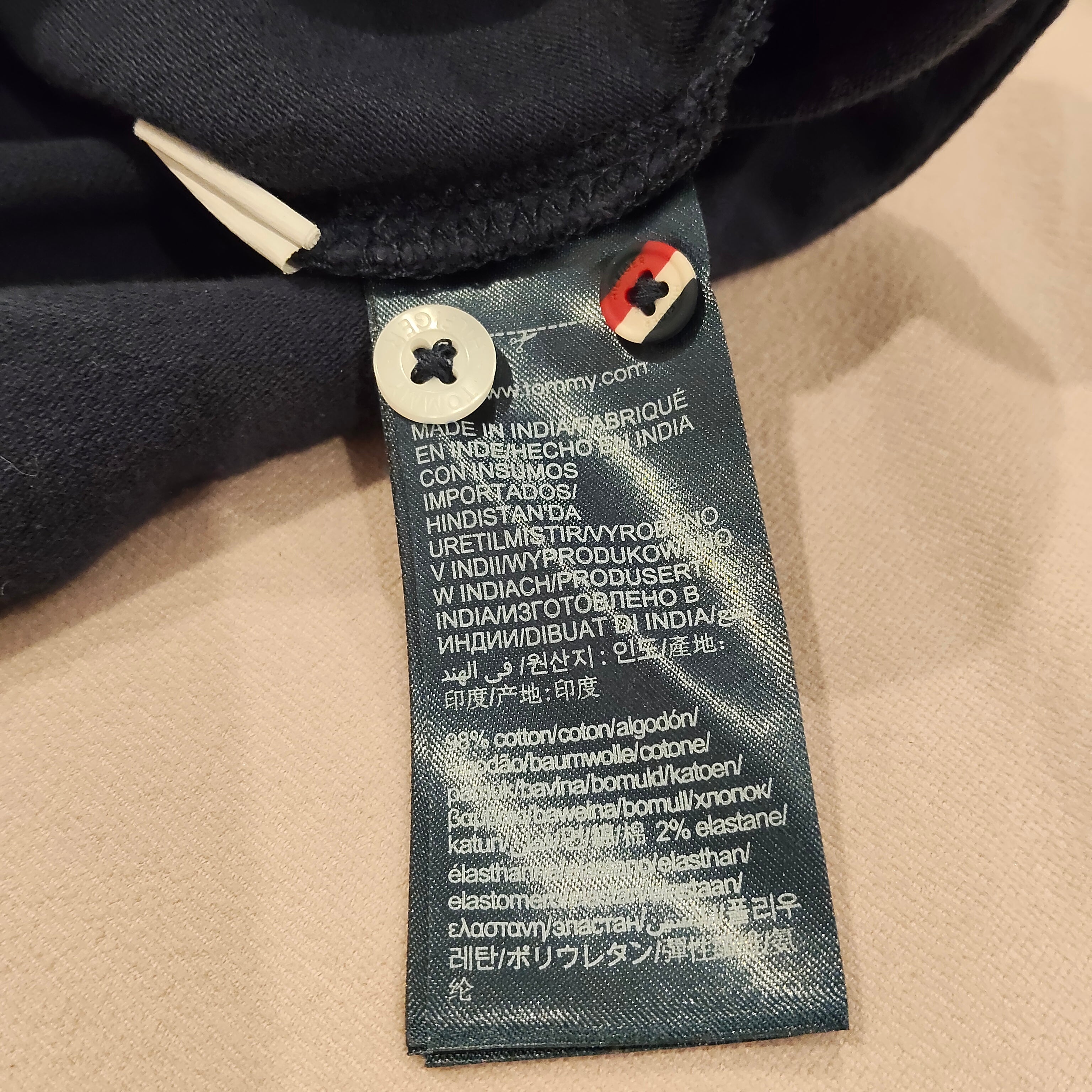 TOMMY HILFIGER polo top size S Mens long sleeve navy