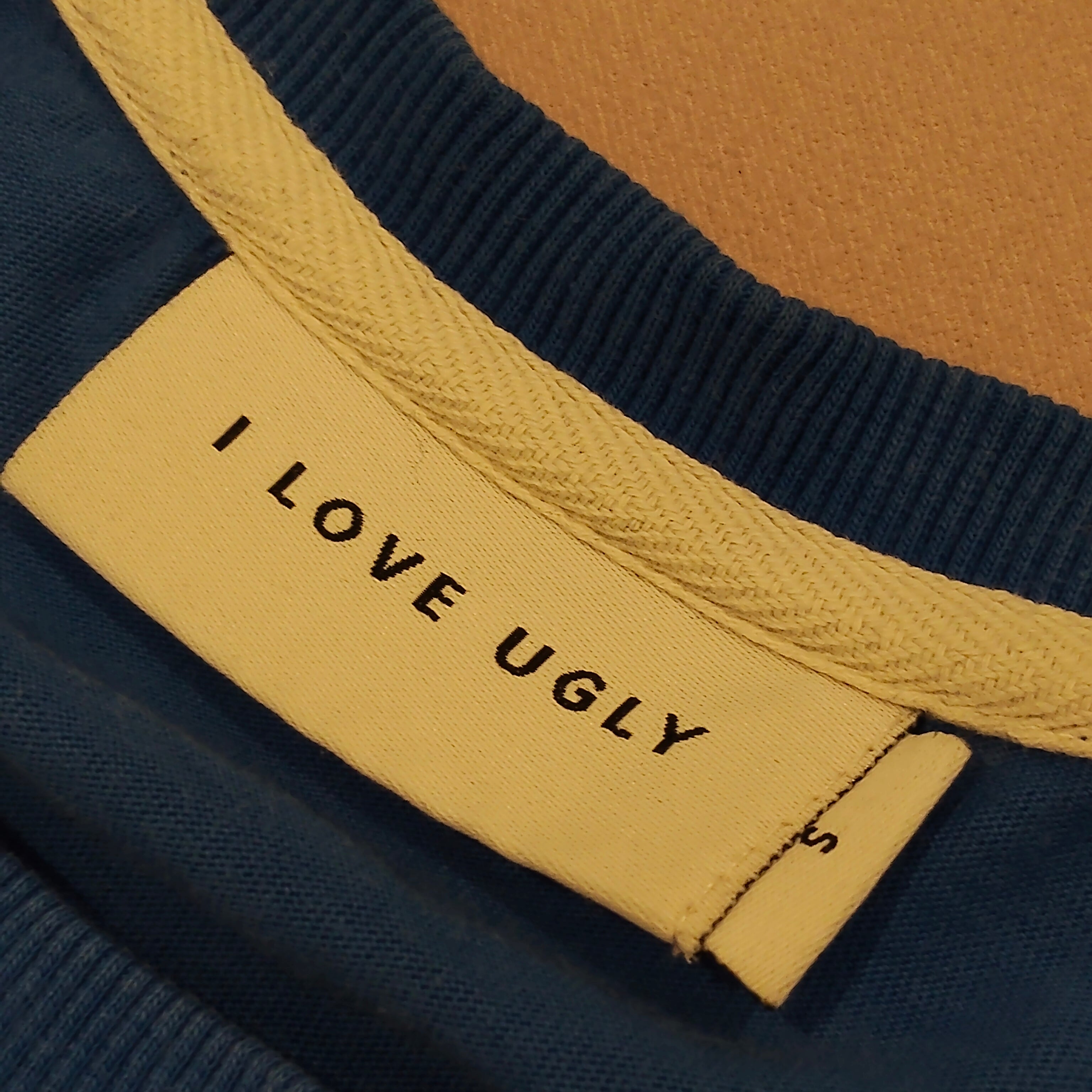 I LOVE UGLY tee size S Mens Blue short sleeve