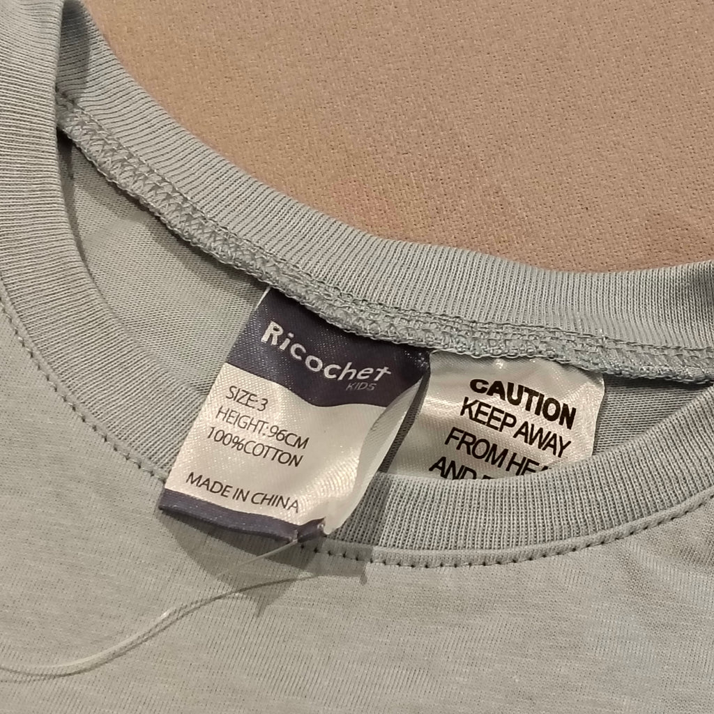 NEW Ricoche tee size 3 girls short sleeve light blue BNWT