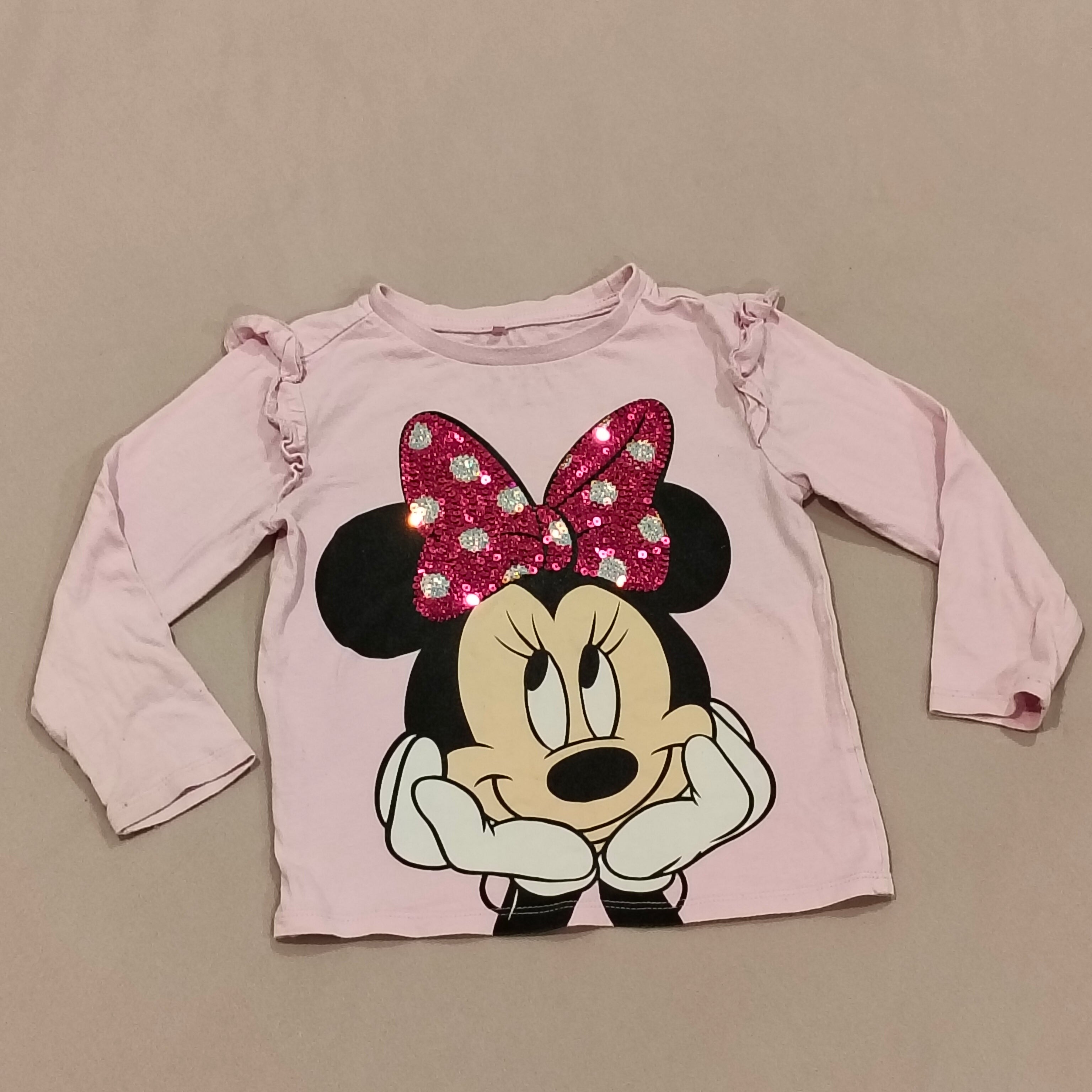 MINNIE MOUSE top size 4 girls pink long sleeve