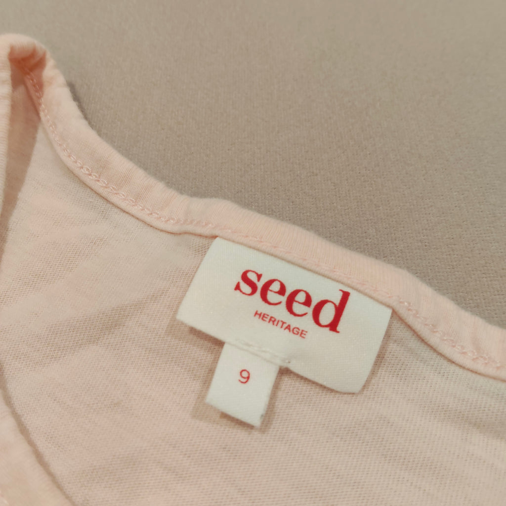 SEED top size 9 girls short sleeve light pink