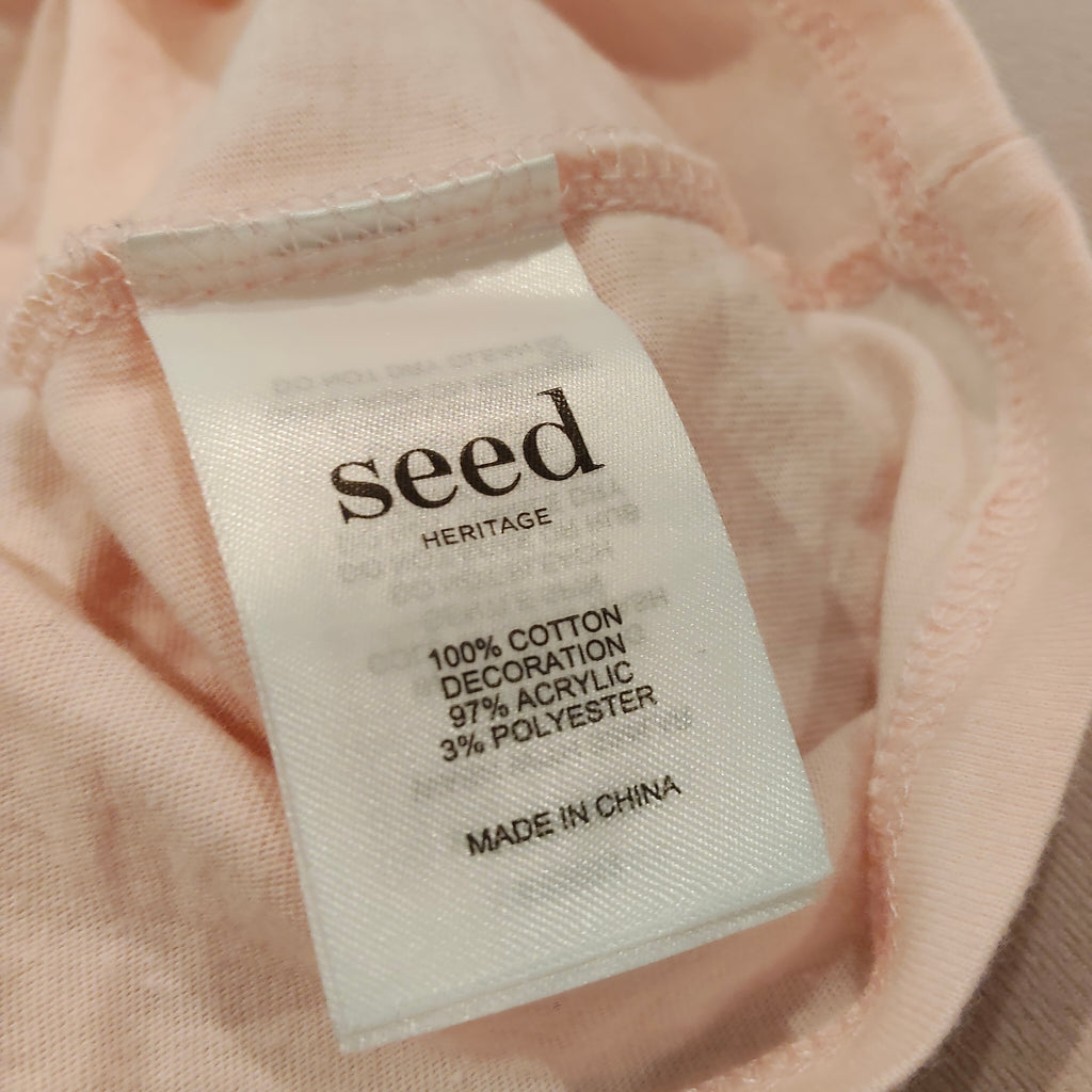 SEED top size 9 girls short sleeve light pink