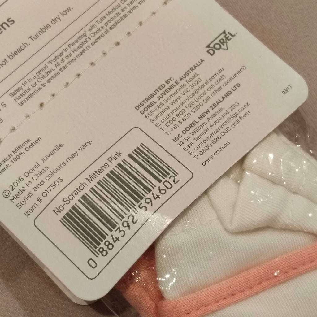 NEW Safety 1st - No Scratch Mittens 2pk BNWT