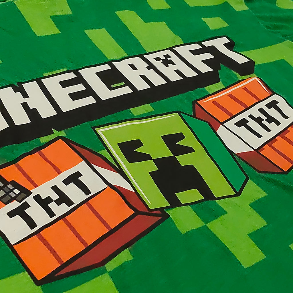 MINECRAFT hooded top size 9 boys short sleeve