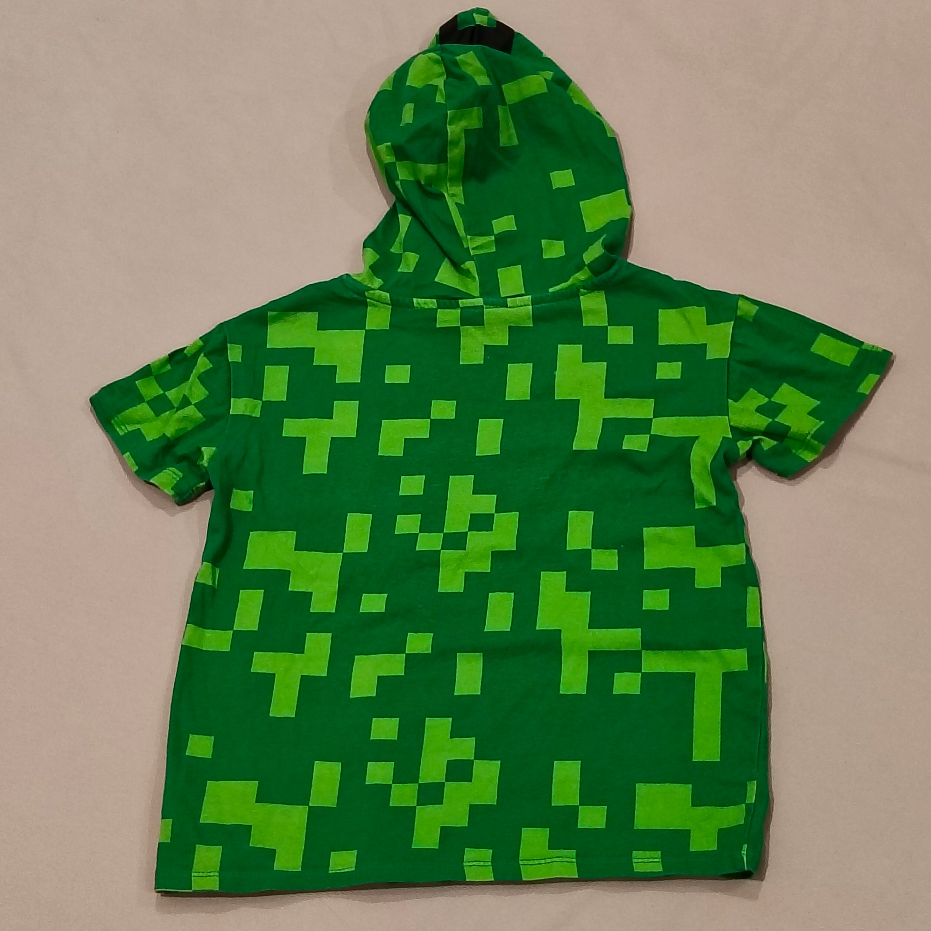 MINECRAFT hooded top size 9 boys short sleeve