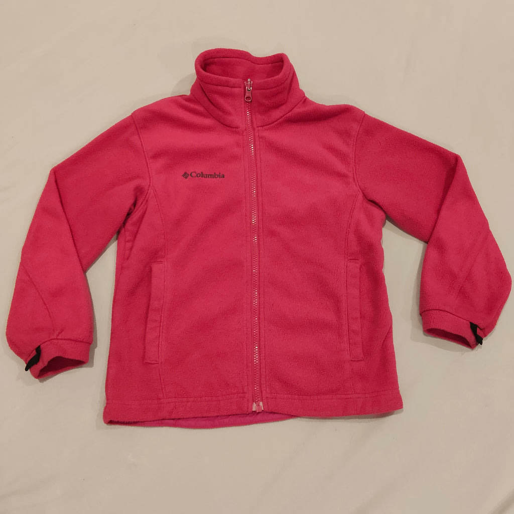 COLUMBIA fleece jumper size 7-8 girls pink zip up