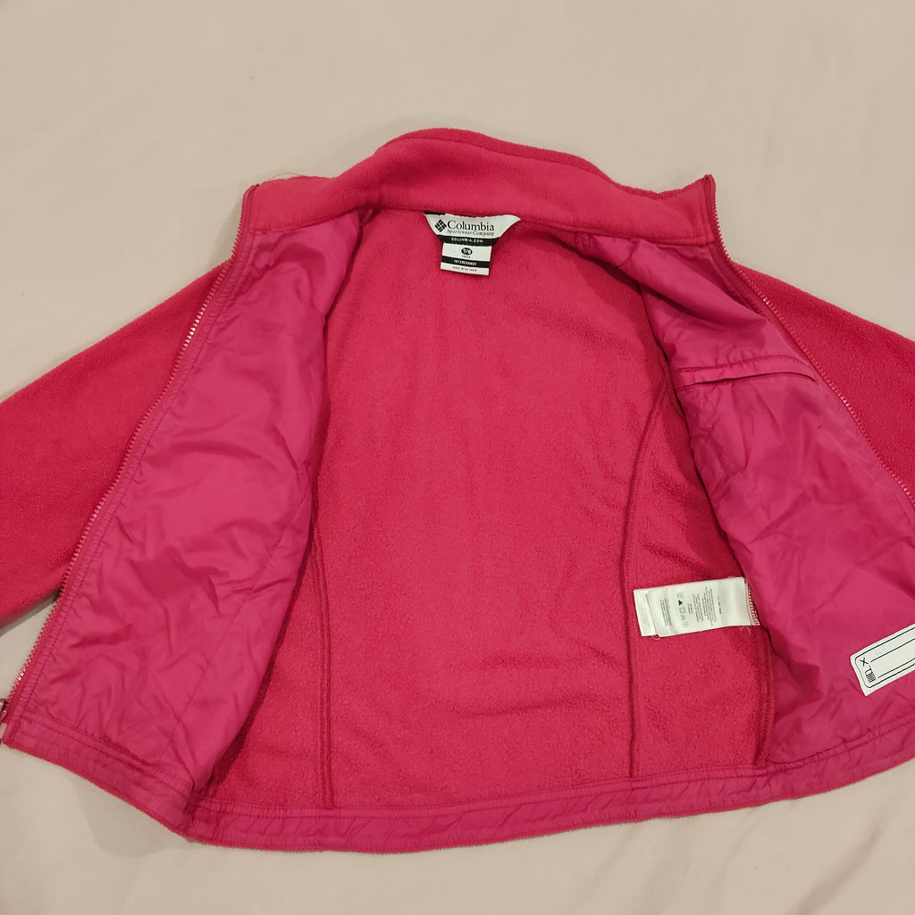 COLUMBIA fleece jumper size 7-8 girls pink zip up