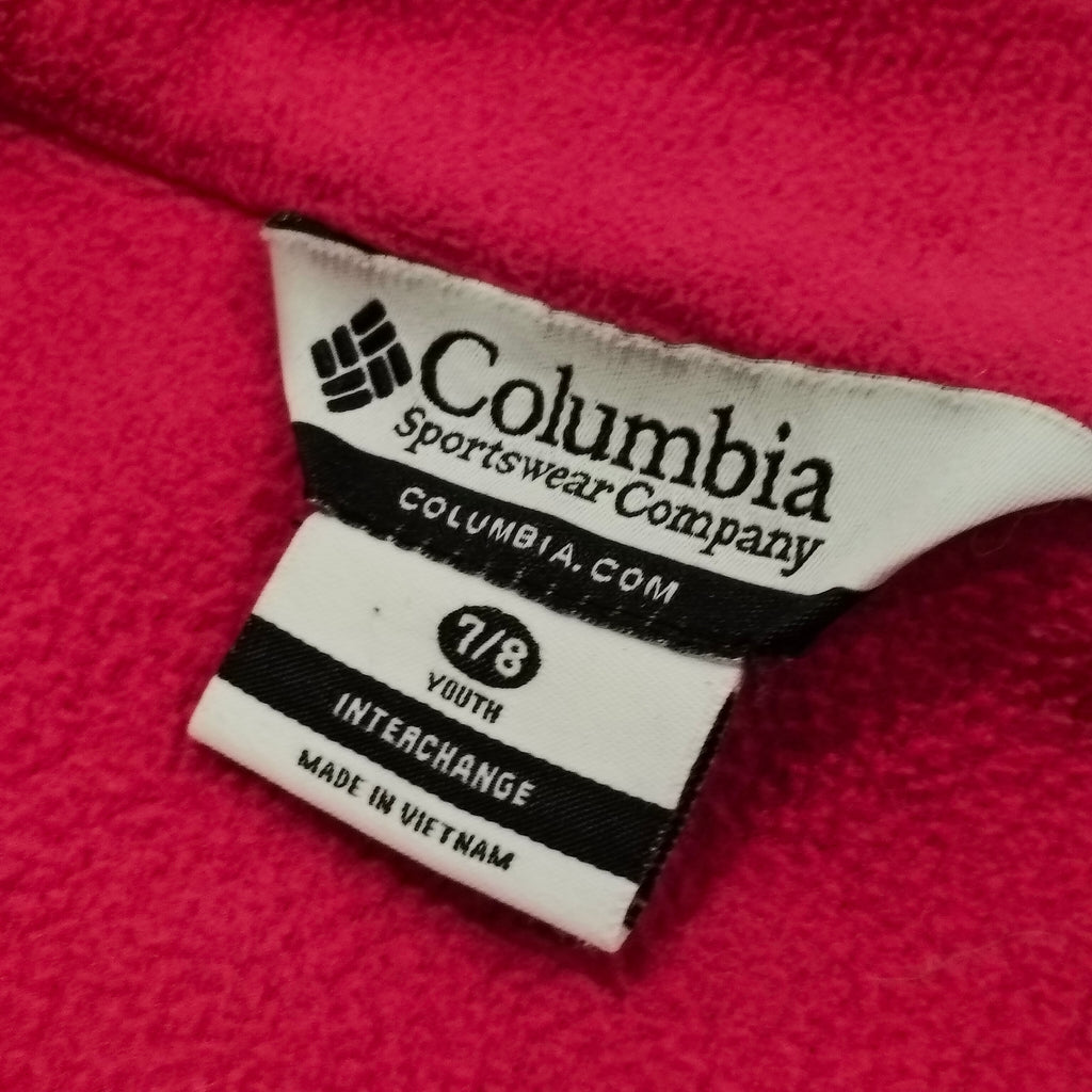 COLUMBIA fleece jumper size 7-8 girls pink zip up