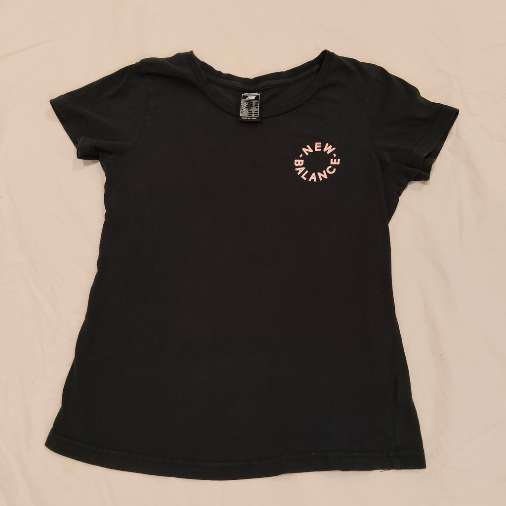 NEW BALANCE tee size girls 6-8y black short sleeve