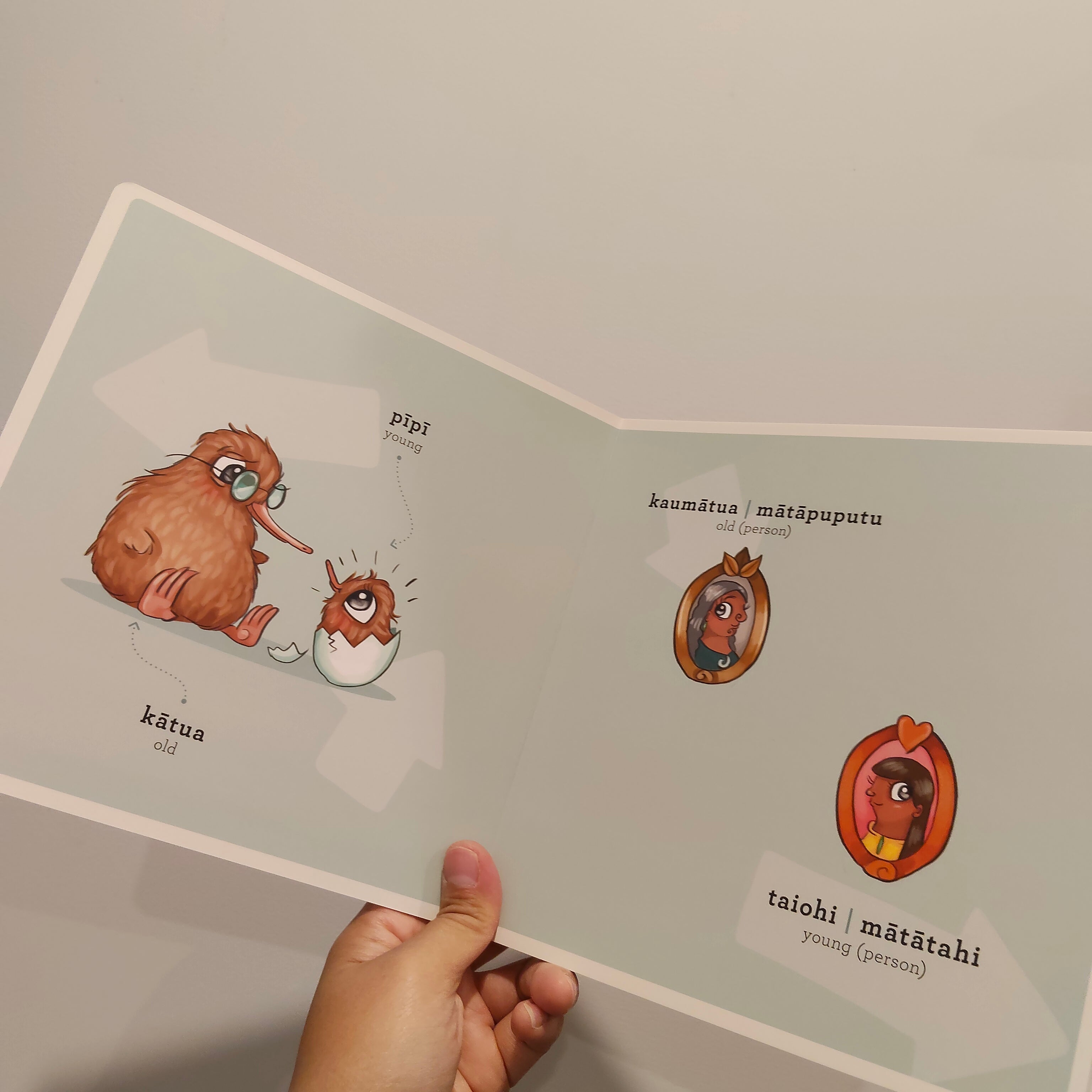 Kuwi & Friends He Kupu Tauaro: Opposites board book