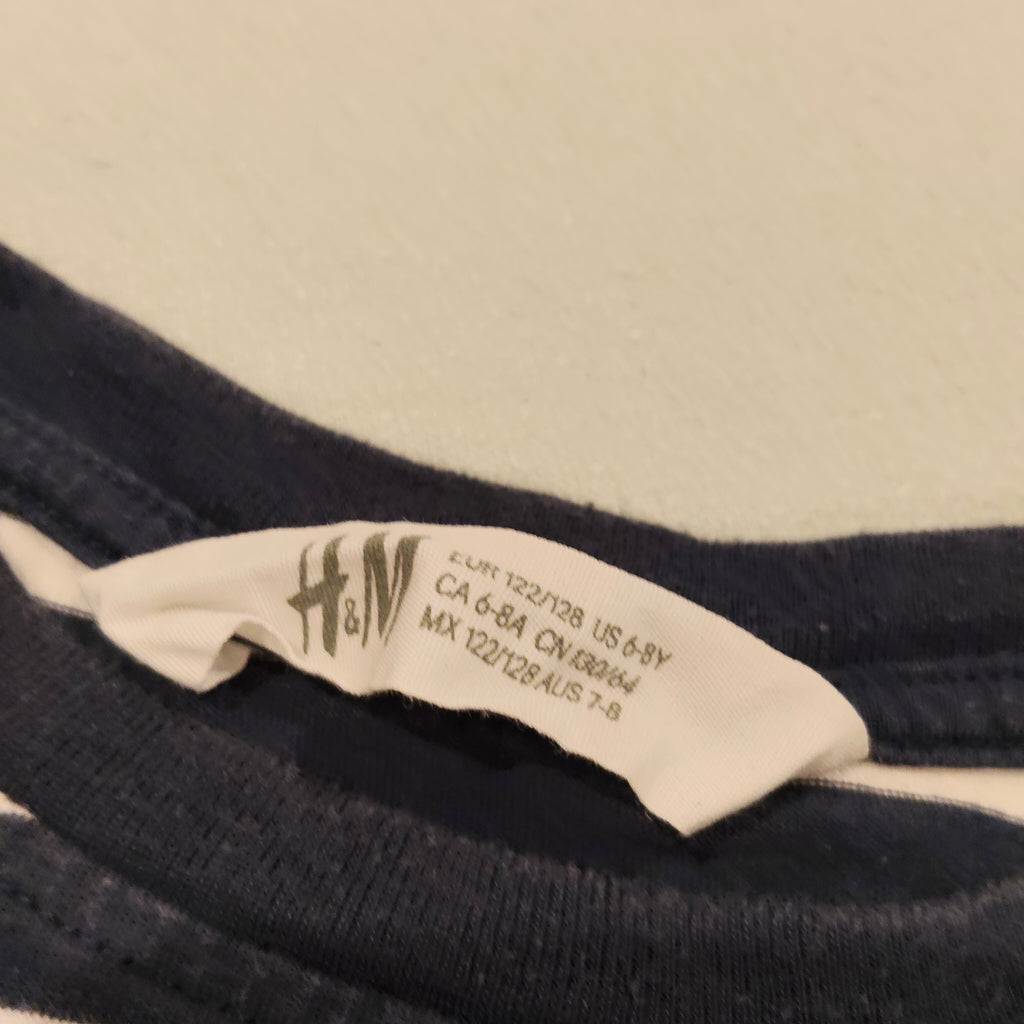 H&M top size 6-8y long sleeve Dinosaur stripes