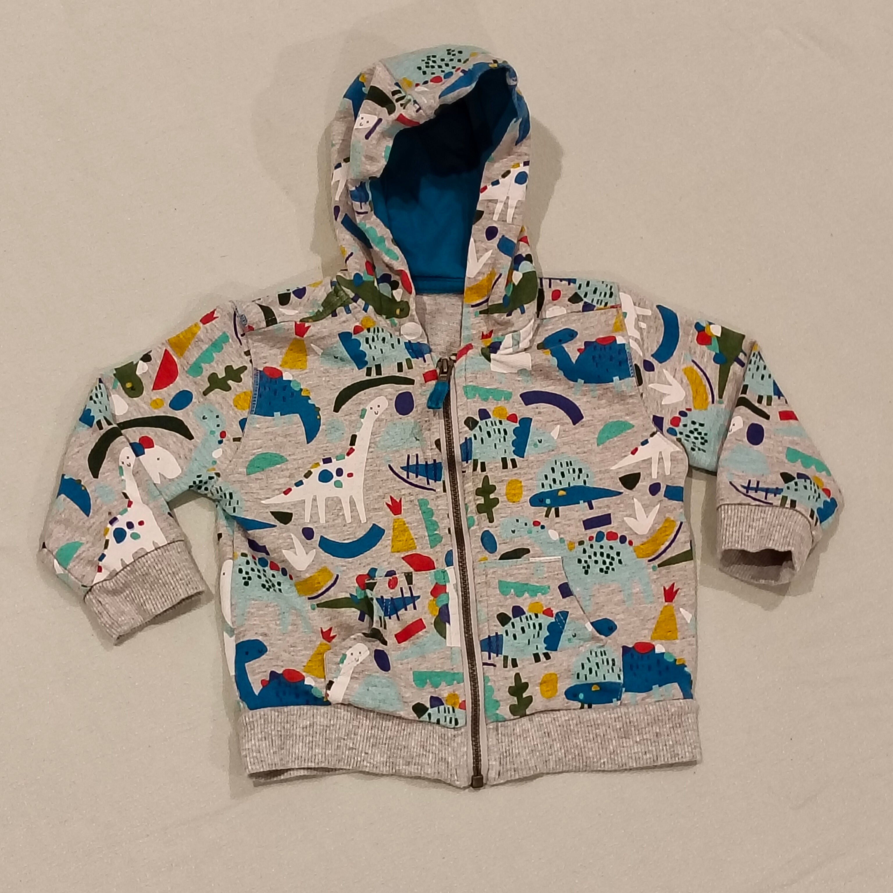 MINICLUB zip hoodie size 3-6m baby boys Dinosaur
