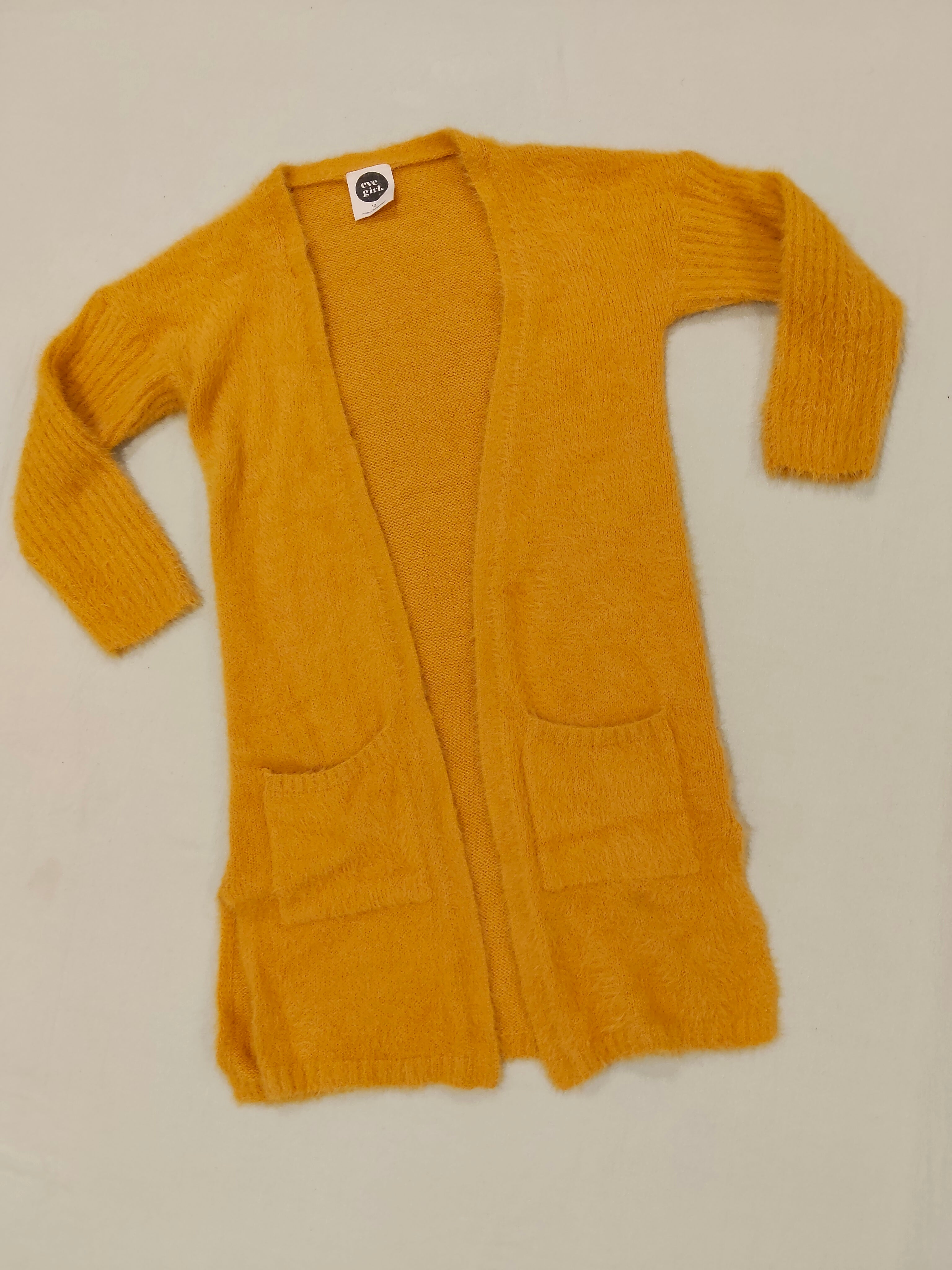 EVE GIRL long cardigan size 12 girls yellow