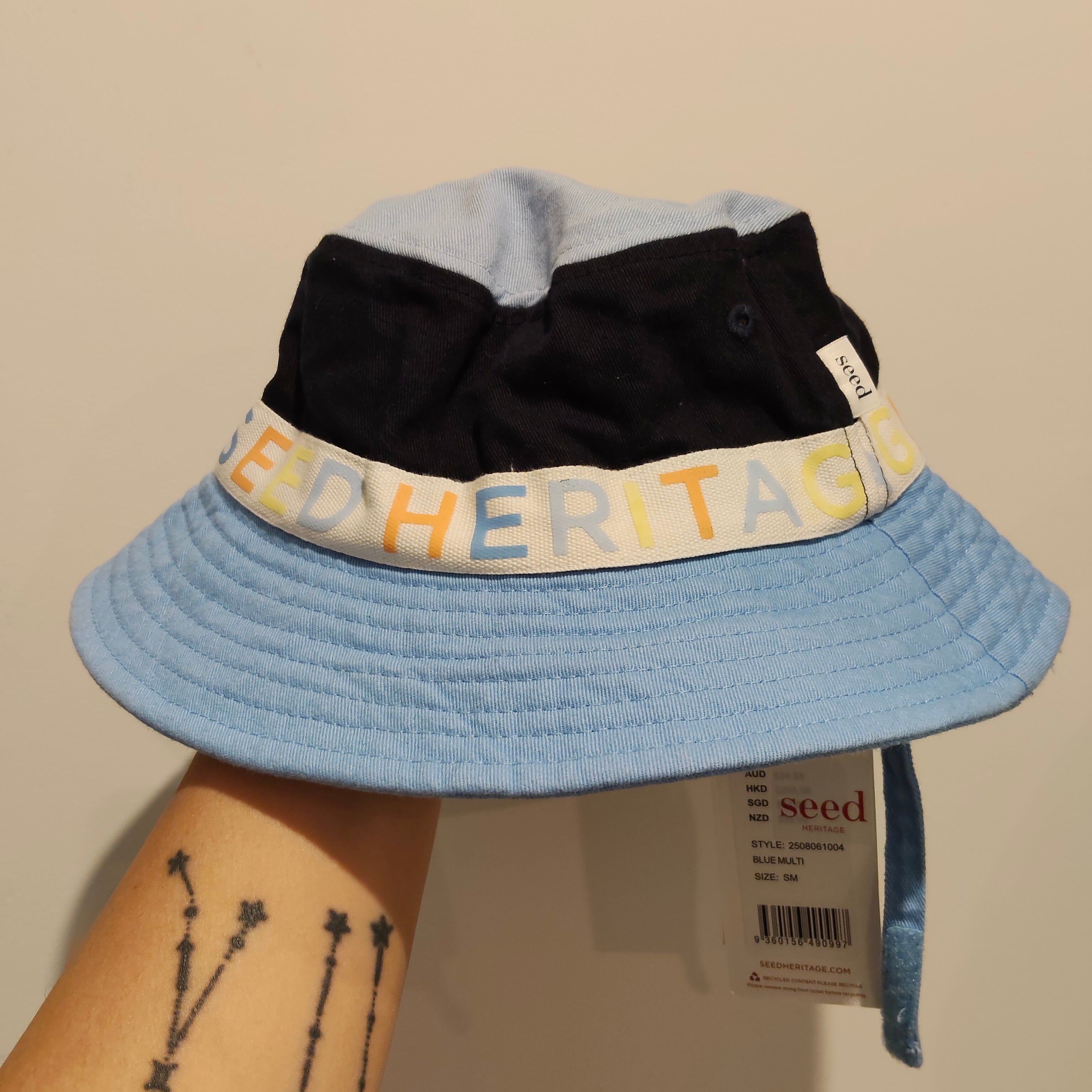 New SEED sun hat size S-M kids 3-6yrs (51-52cm)