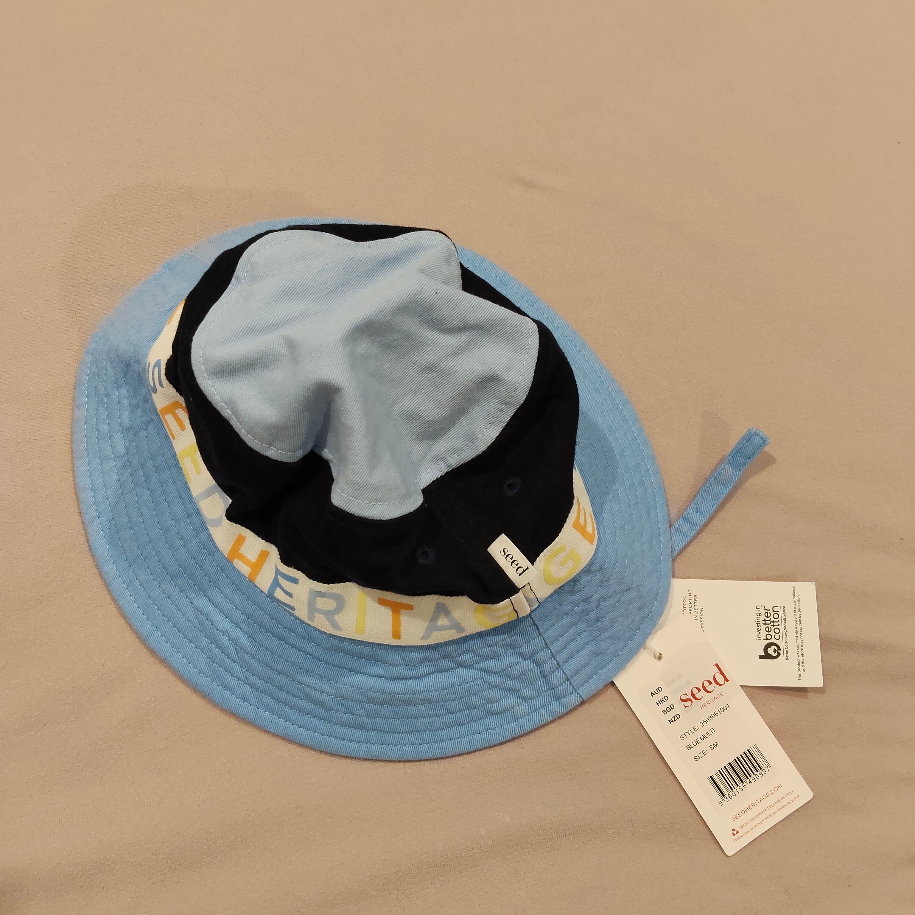 New SEED sun hat size S-M kids 3-6yrs (51-52cm)