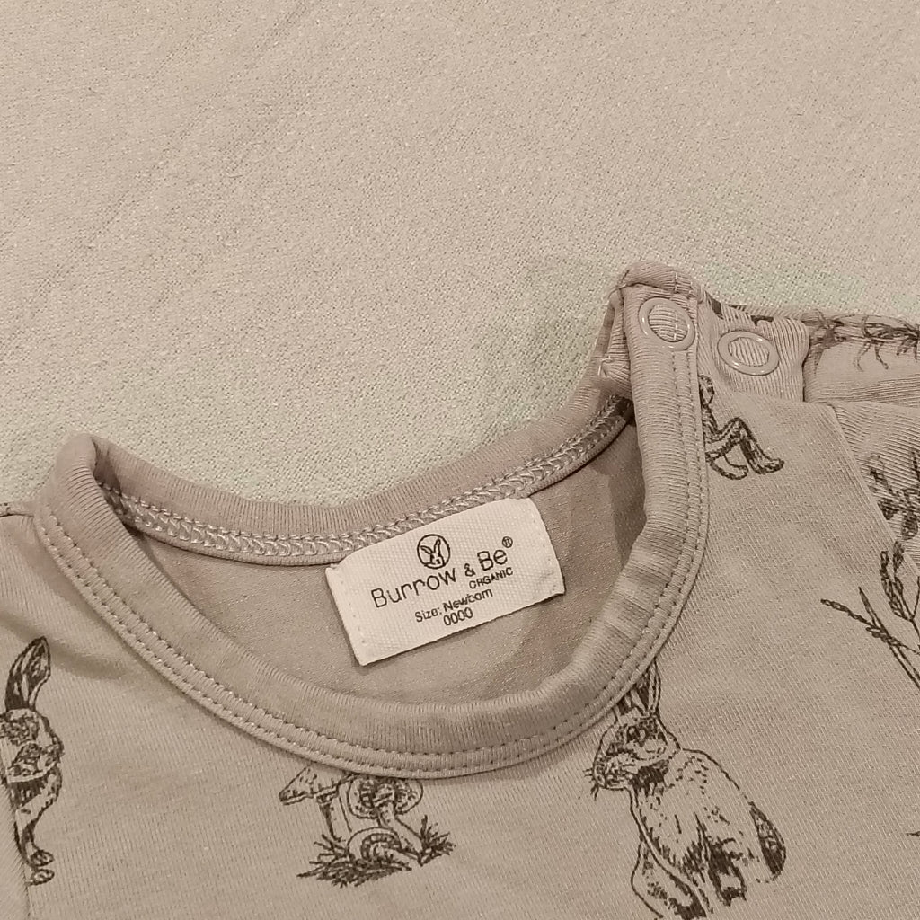 BURROW & BE bodysuit size Newborn long sleeve Organic cotton