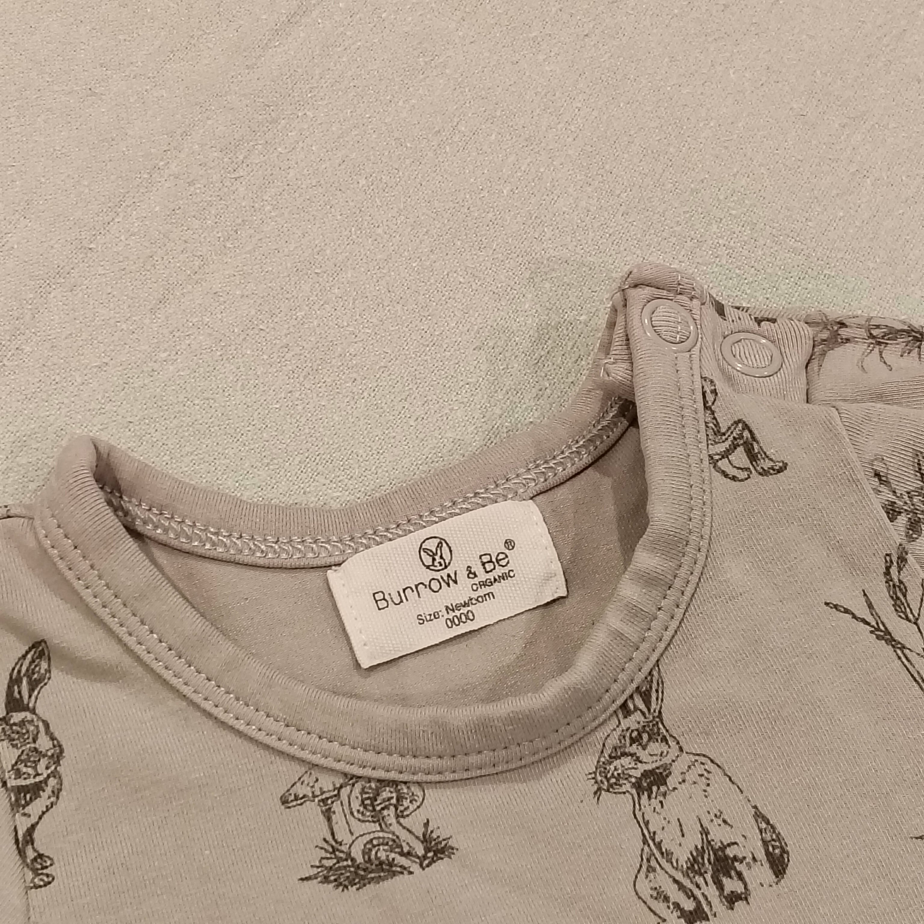 BURROW & BE bodysuit size Newborn long sleeve Organic cotton