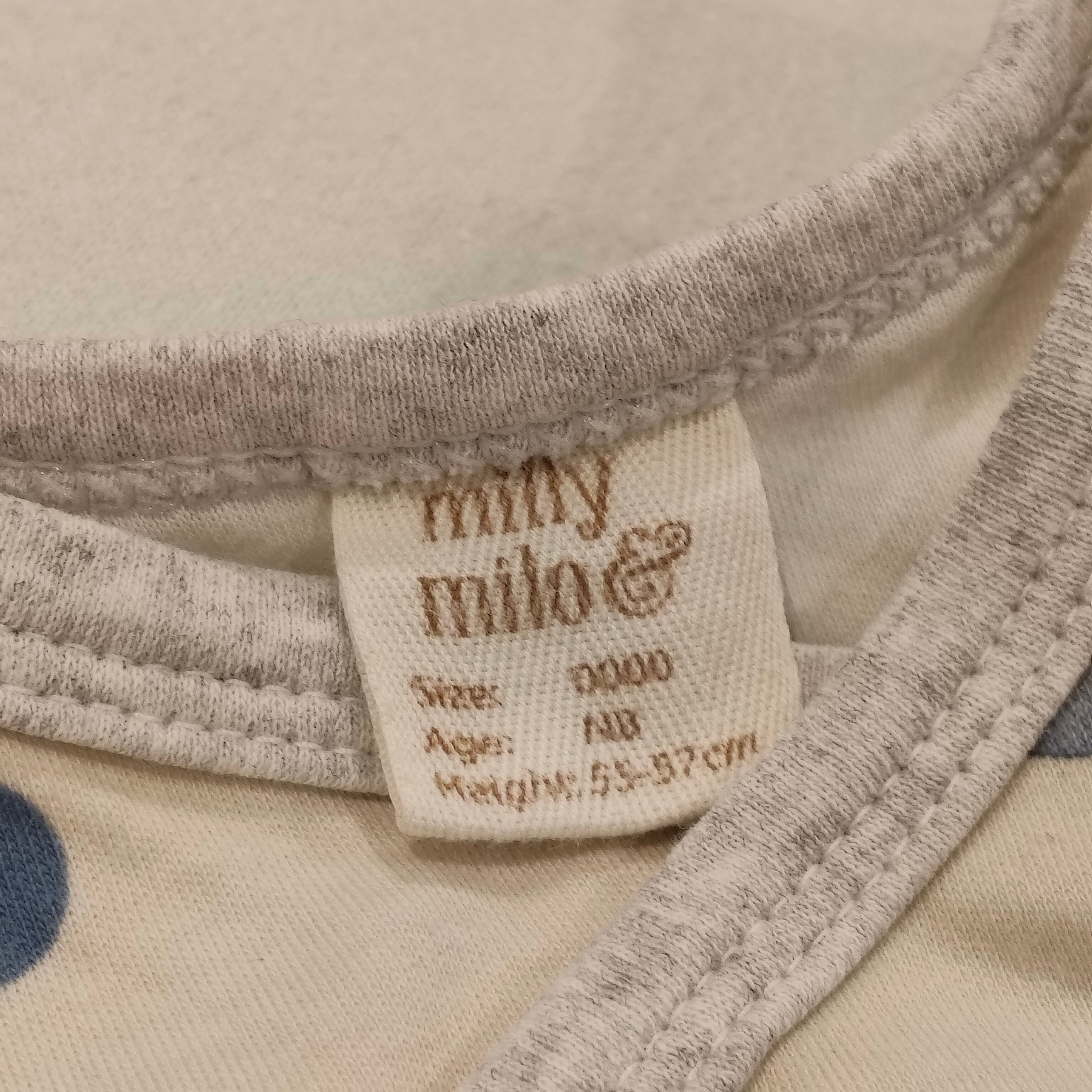 MILLY & MILO bodysuit size Newborn short sleeve Organic Cotton