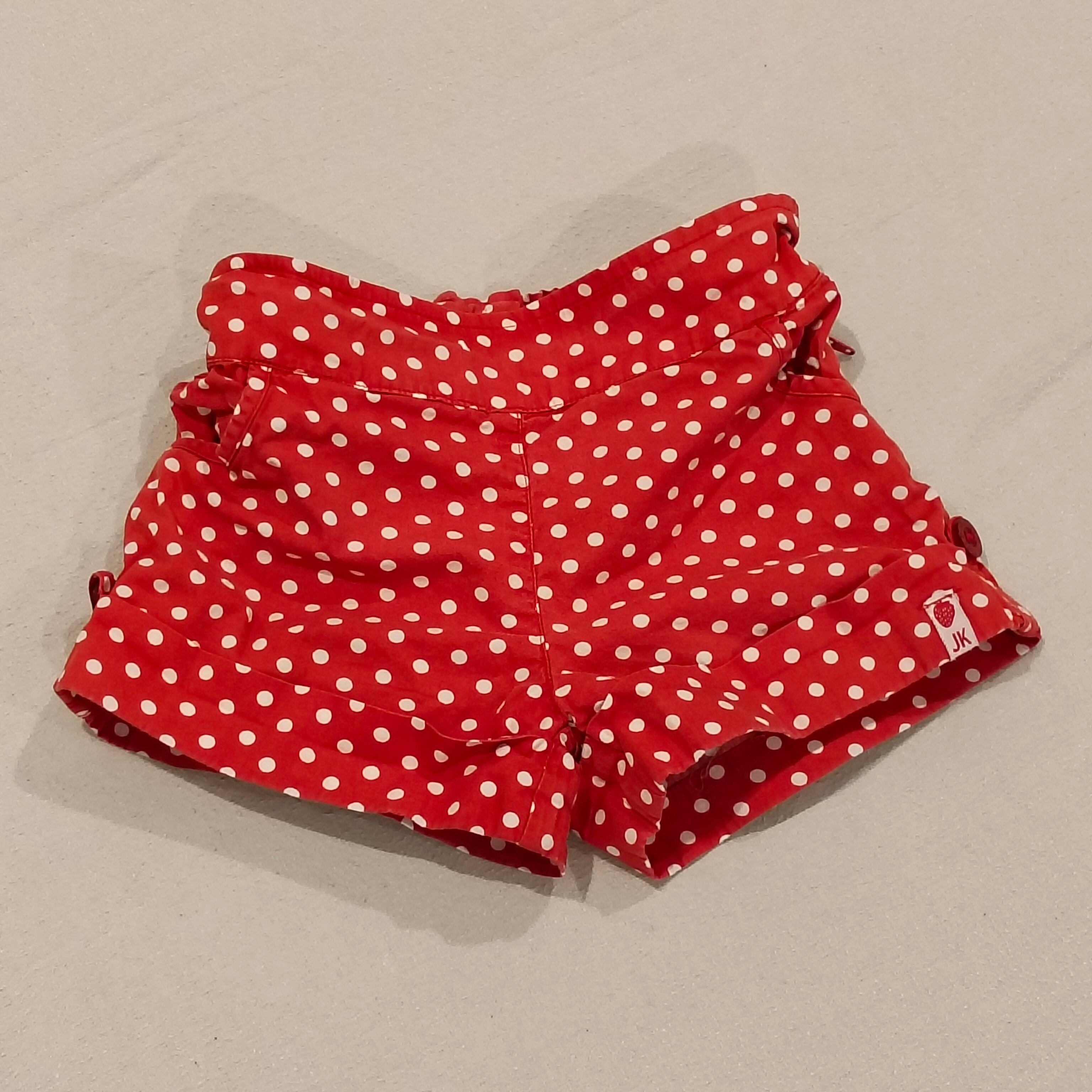 JK shorts size 3 girls polkadot red