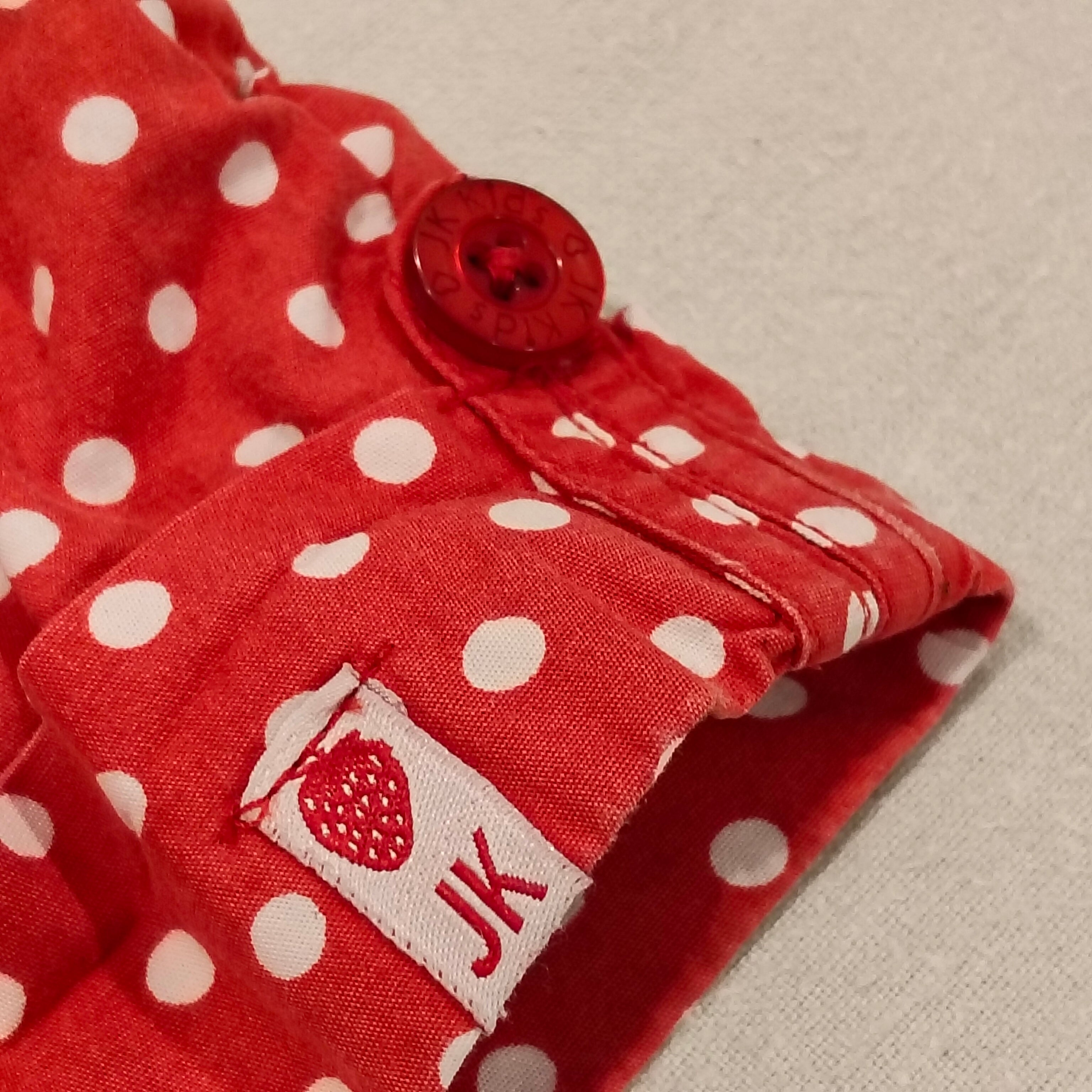 JK shorts size 3 girls polkadot red