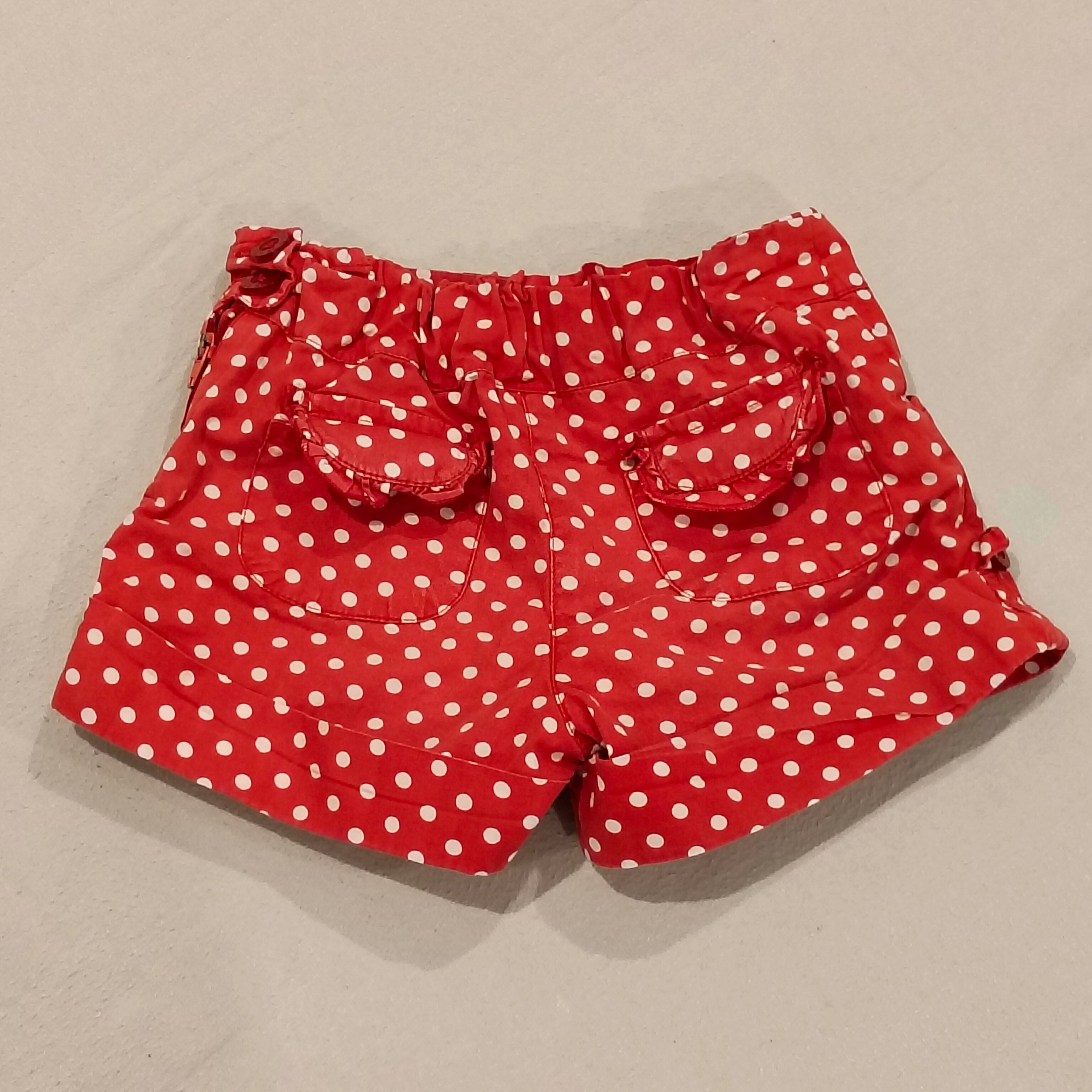 JK shorts size 3 girls polkadot red