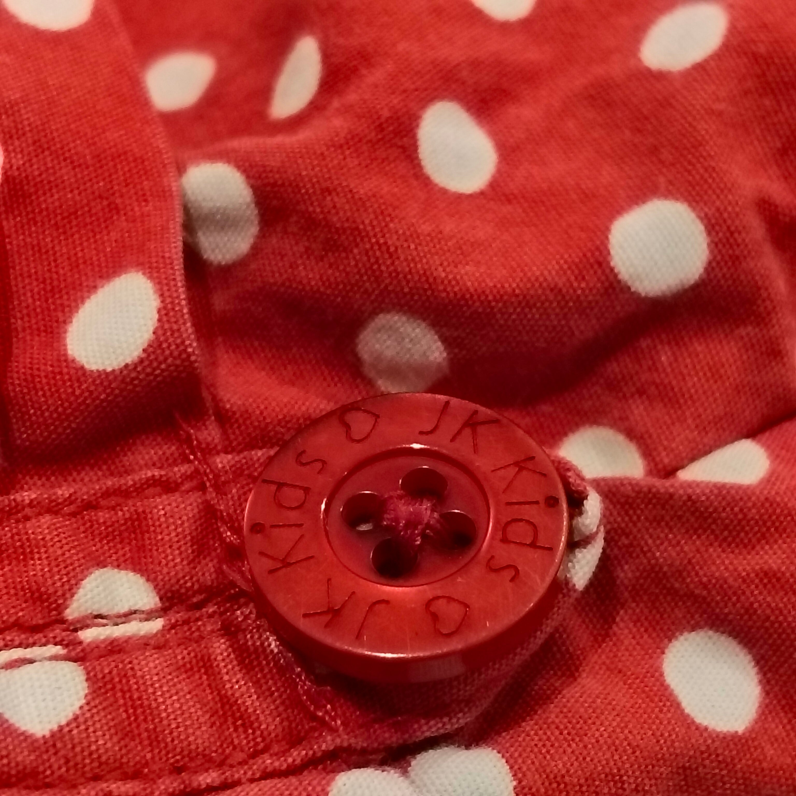 JK shorts size 3 girls polkadot red