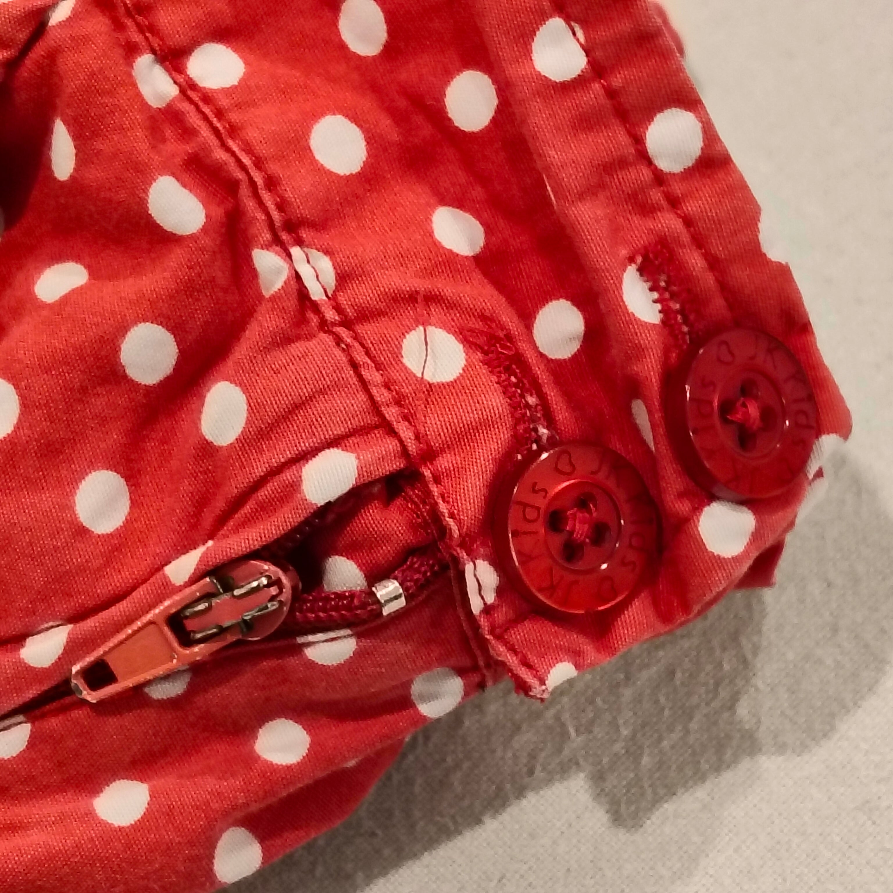 JK shorts size 3 girls polkadot red