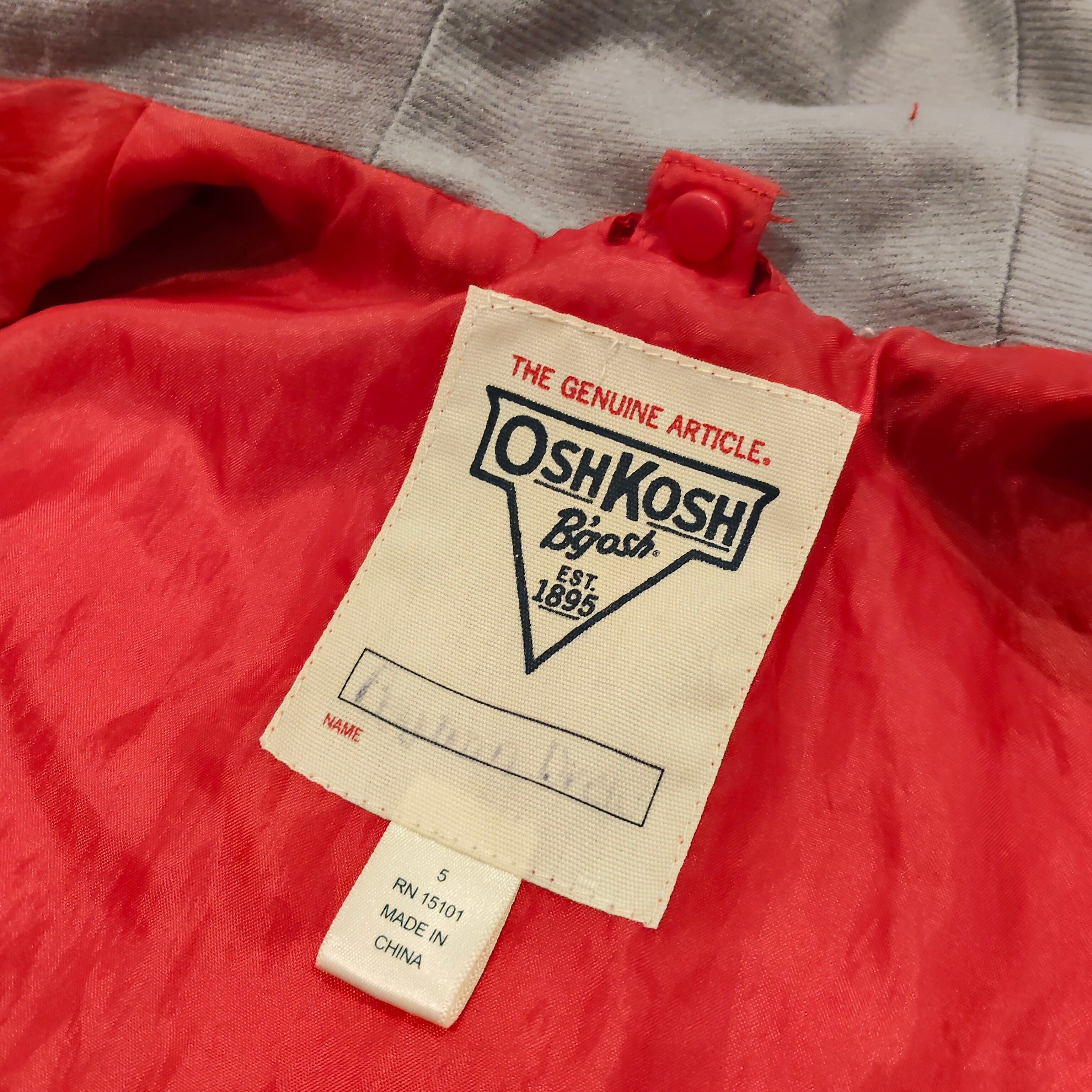 OSHKOSH jacket size 5y unisex wind-proof