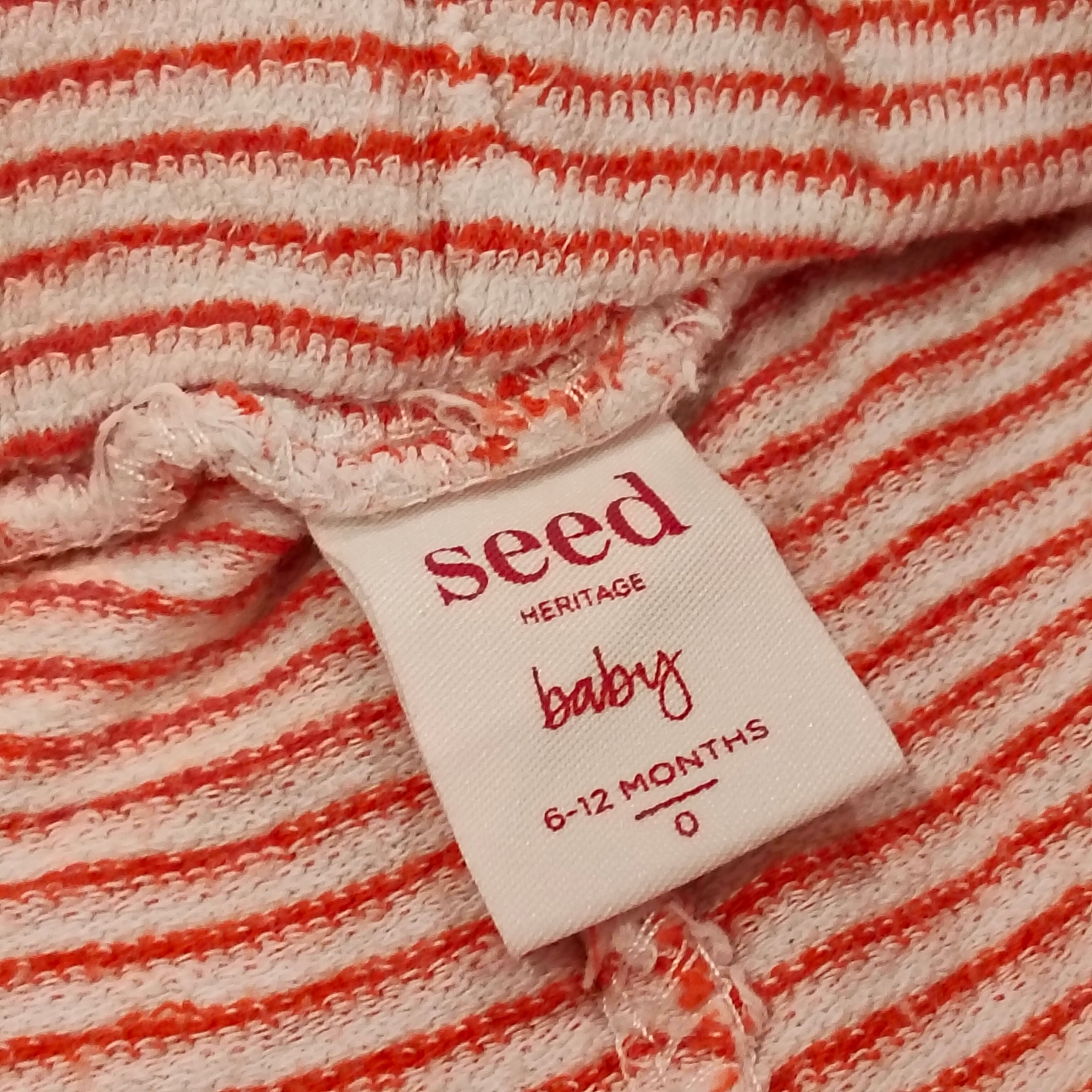 SEED shorts size 6-12m baby red stripes