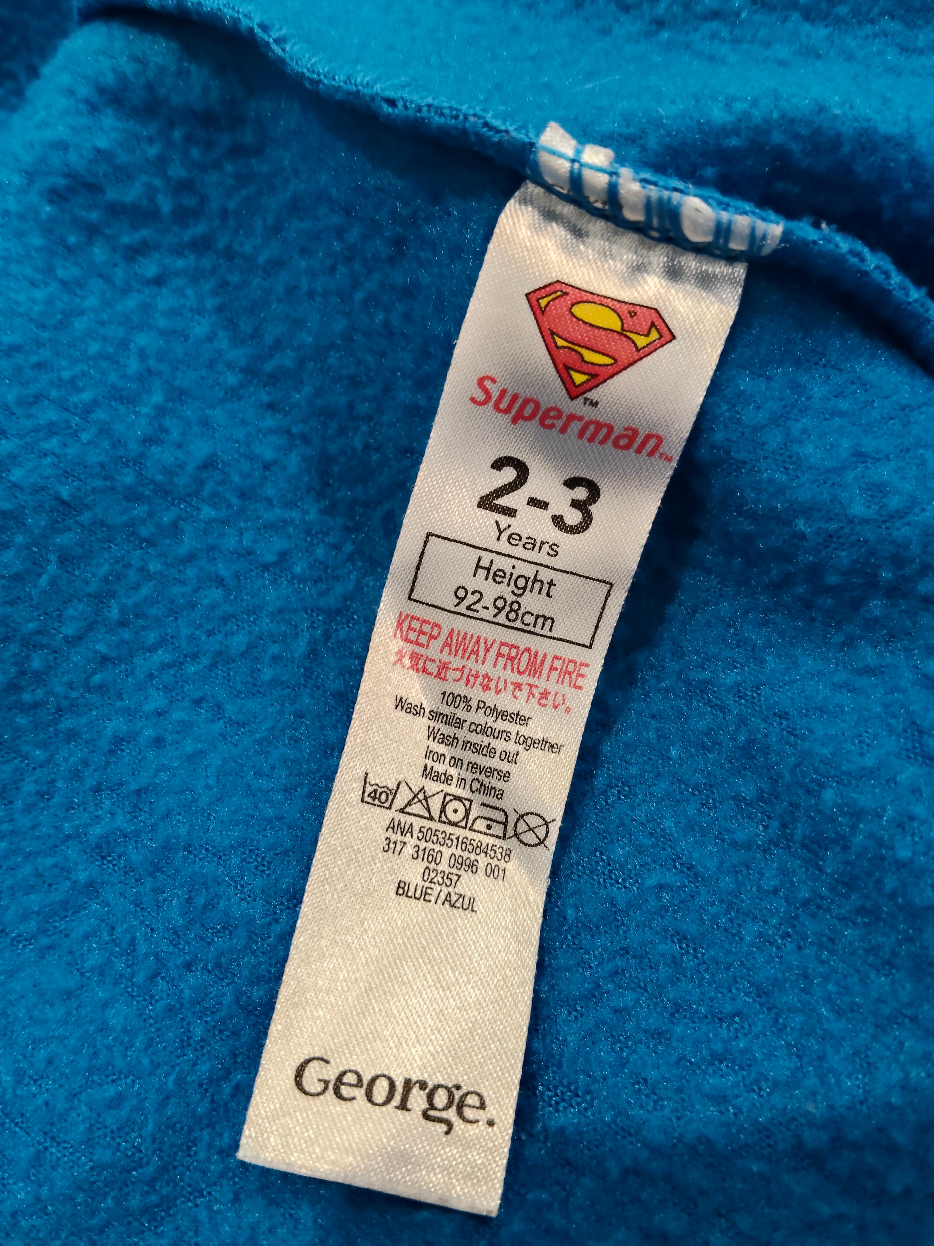 SUPERMAN onesie size 2-3yrs boys