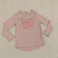 NORTH SOUTH Merino top size 7yrs girls pink butterfly long sleeve