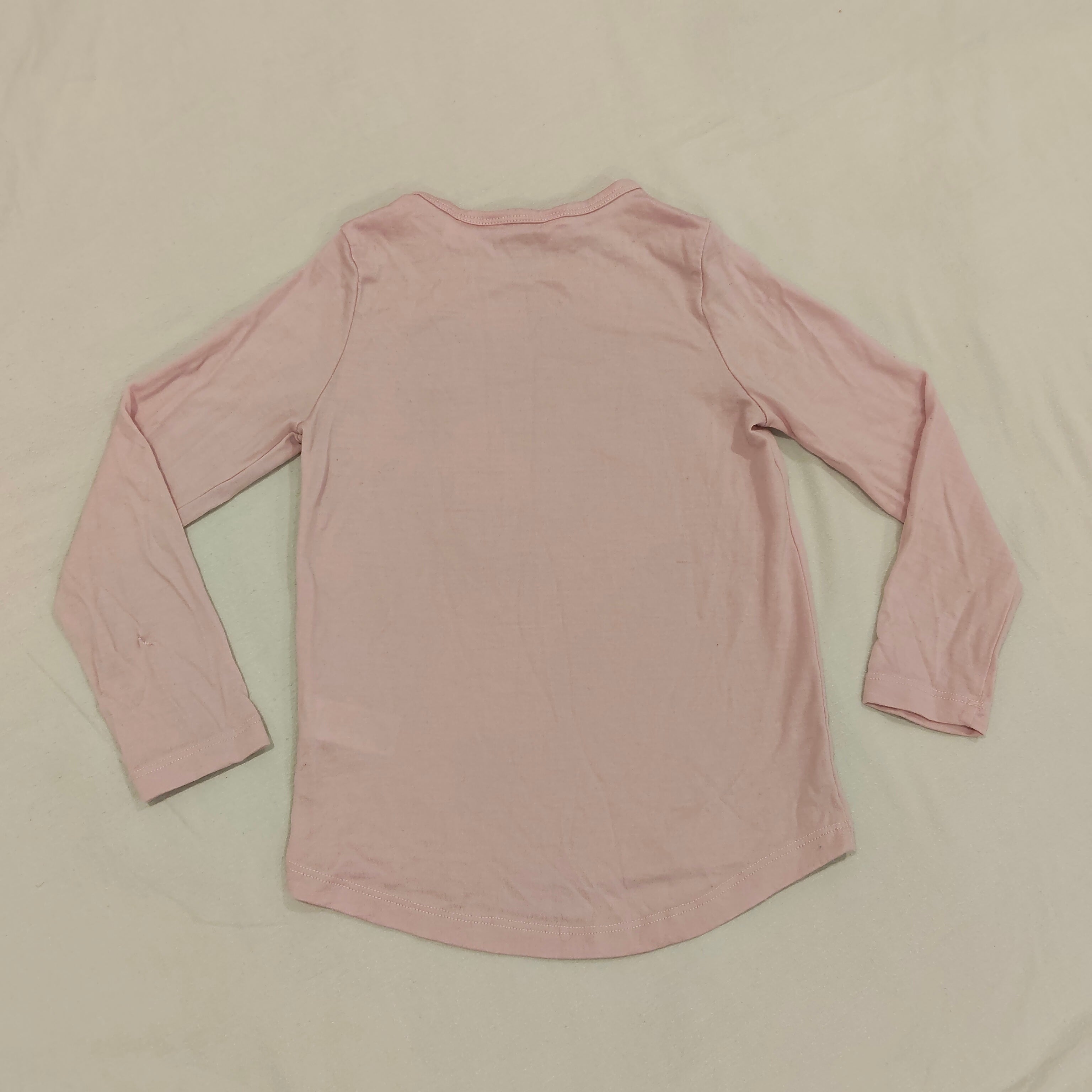 NORTH SOUTH Merino top size 7yrs girls pink butterfly long sleeve