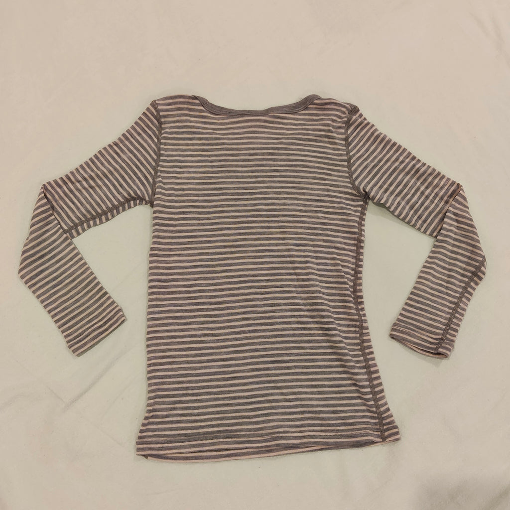 CROWN RANGE Merino top size 8yrs unisex kids grey stripes
