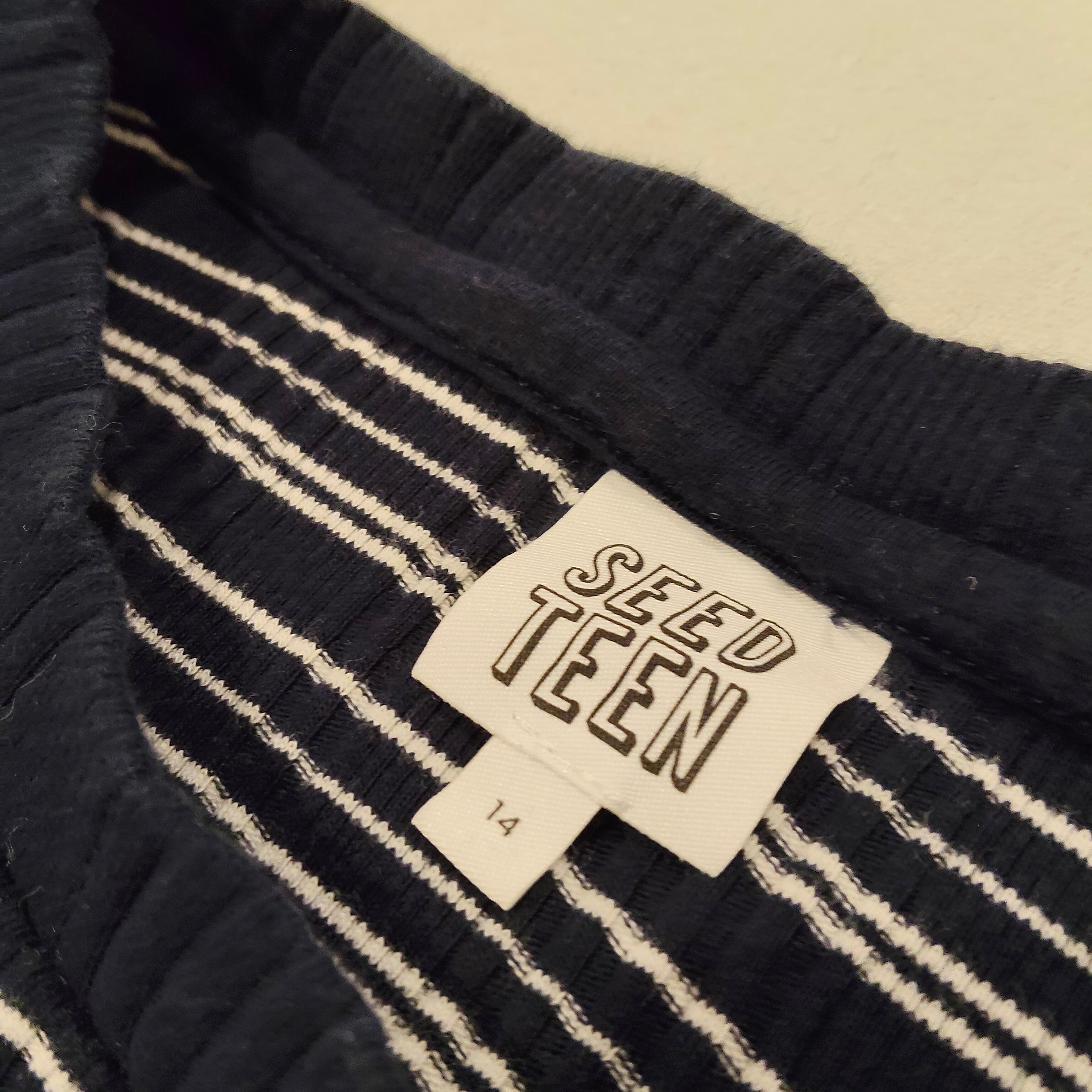 SEED TEEN dress size 14yrs girls stripes short sleeve