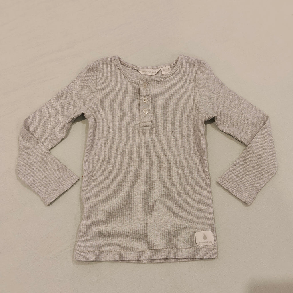 COUNTRY ROAD top size 12-18m baby grey long sleeve