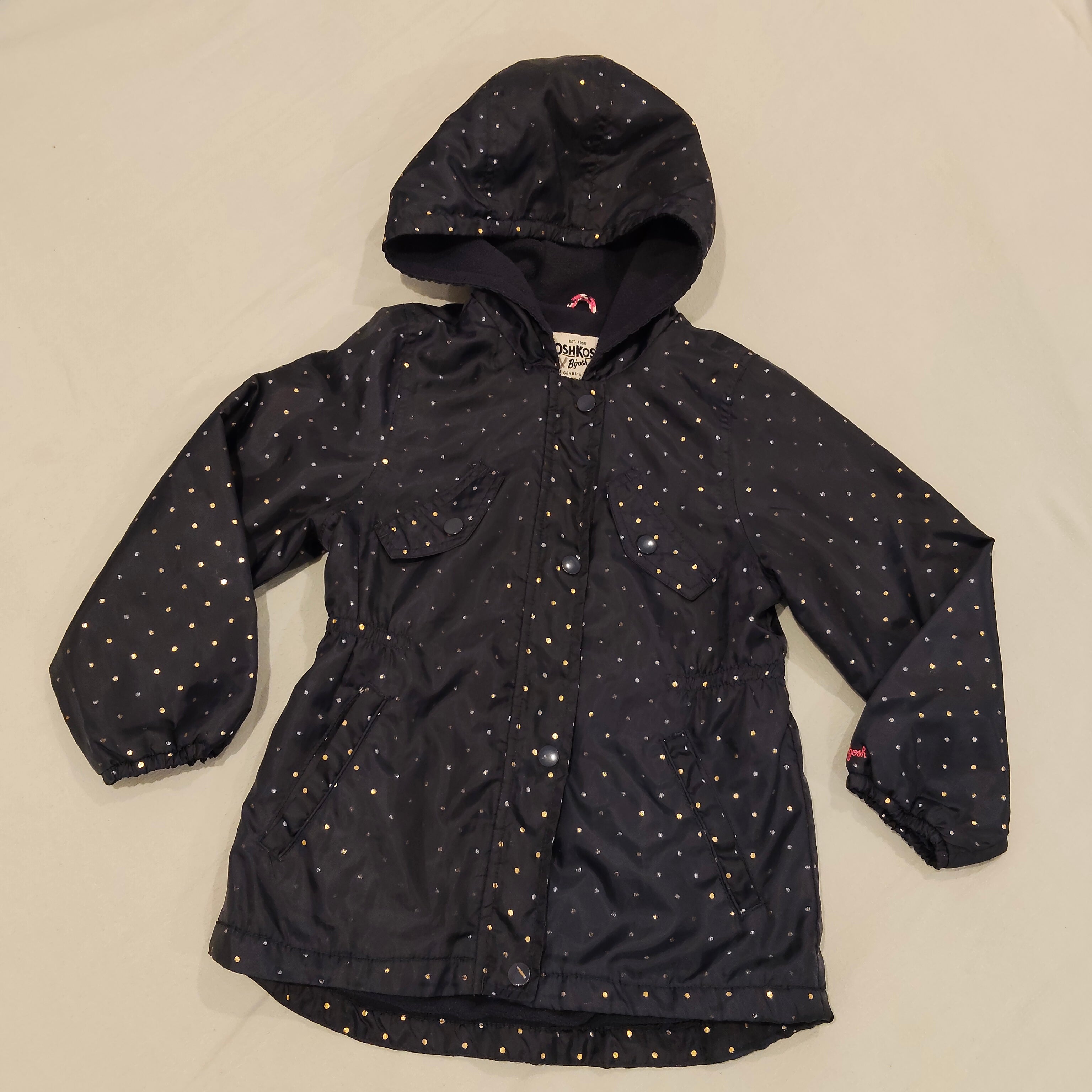 OSHKOSH B'GOSH jacket size 6yrs girls navy polka dot
