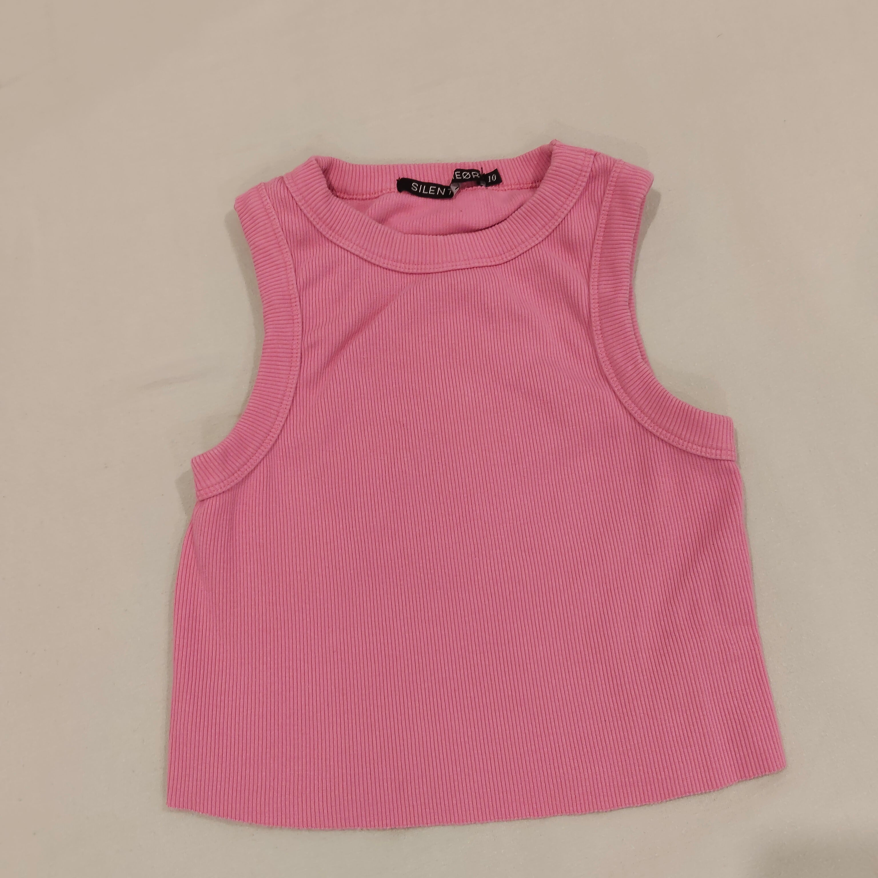 SILENT THEORY rib top size 10 Womens tank top pink