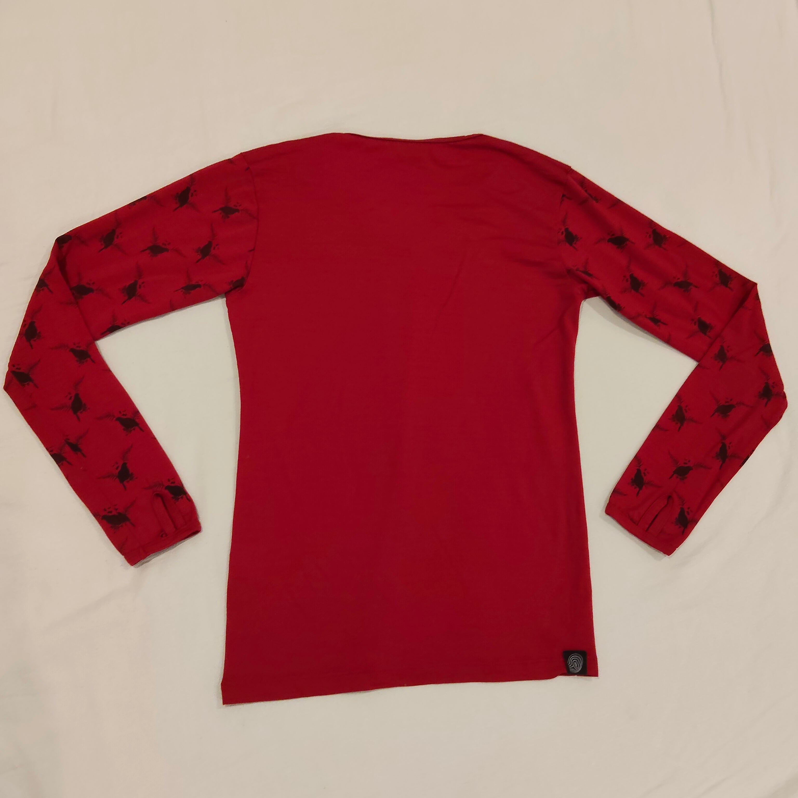 Chalkydigits 100% MERINO top size 12 Womens long sleeve red