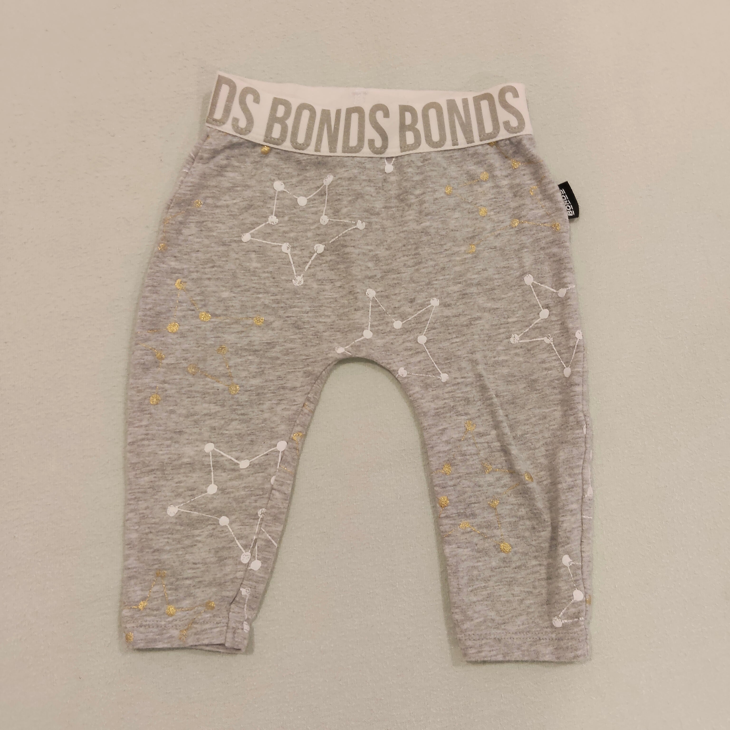 BONDS leggings size 3-6m baby grey
