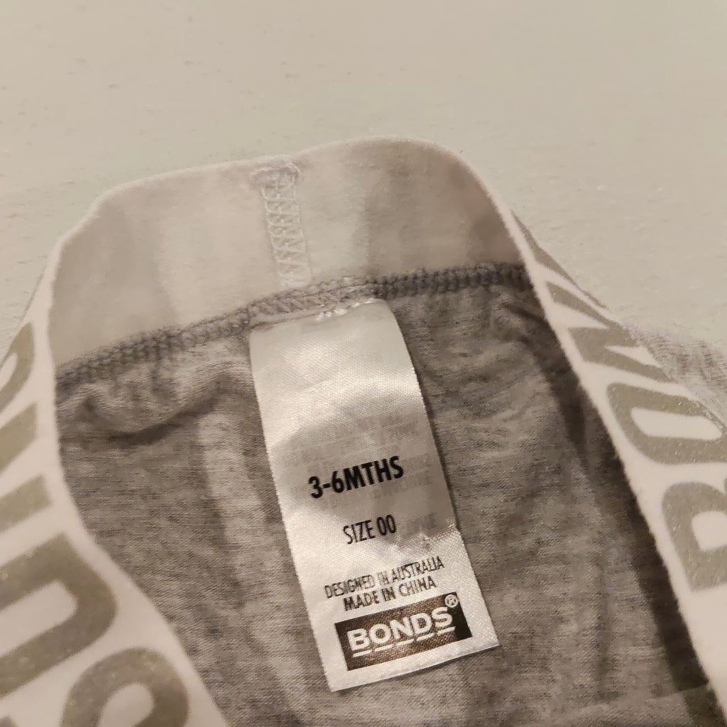 BONDS leggings size 3-6m baby grey