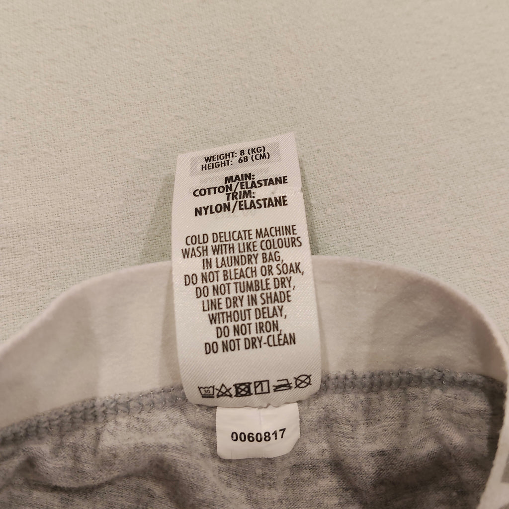BONDS leggings size 3-6m baby grey