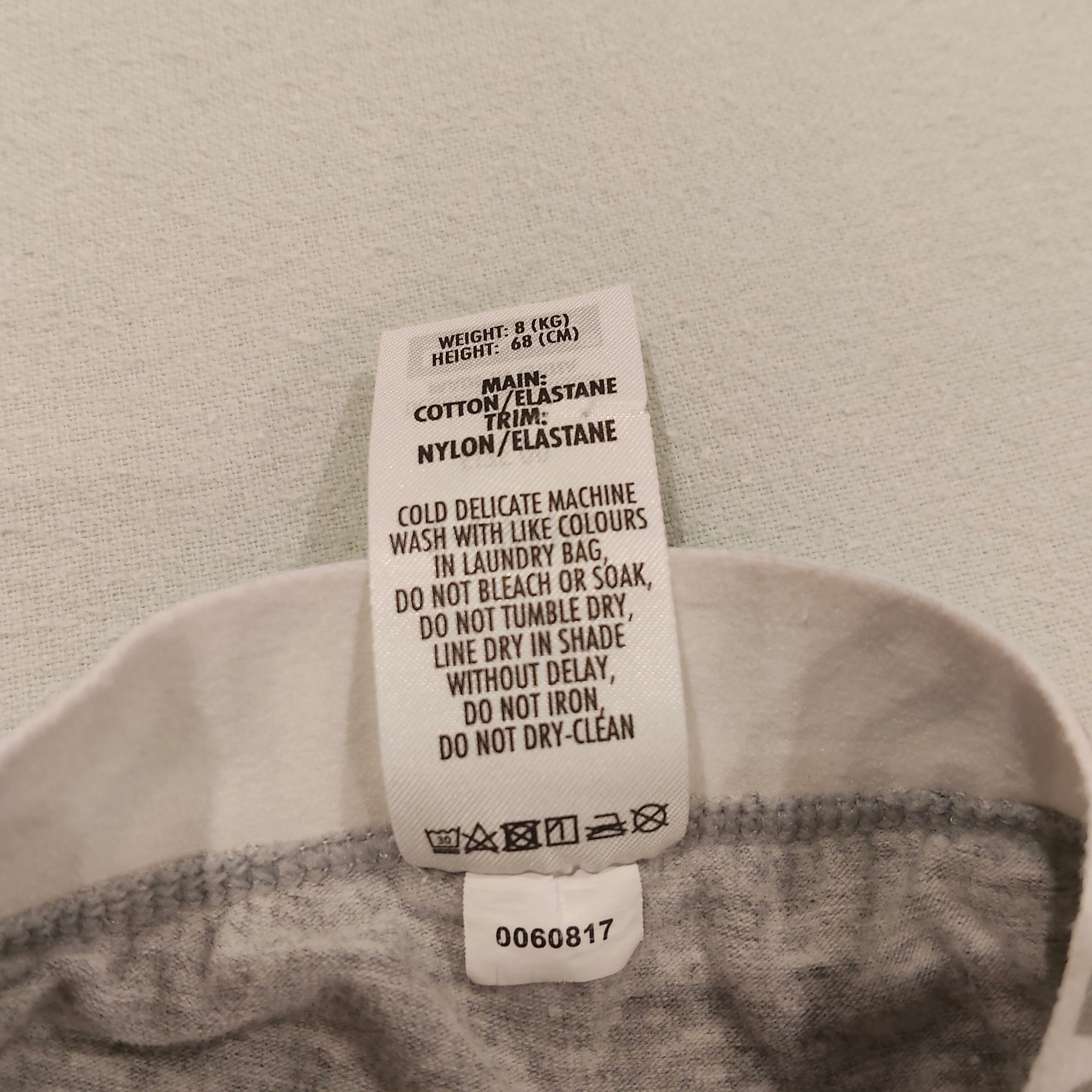BONDS leggings size 3-6m baby grey