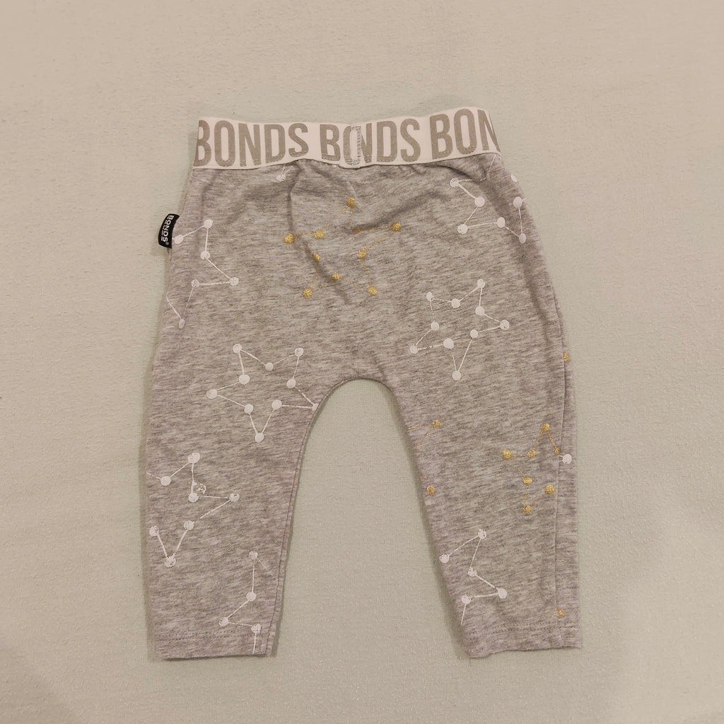 BONDS leggings size 3-6m baby grey