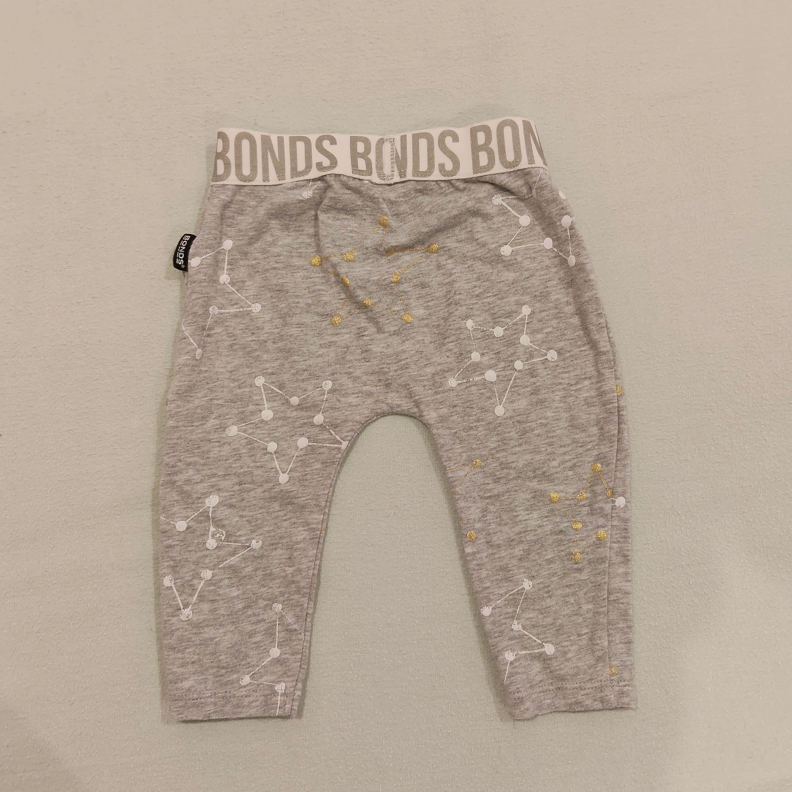 BONDS leggings size 3-6m baby grey