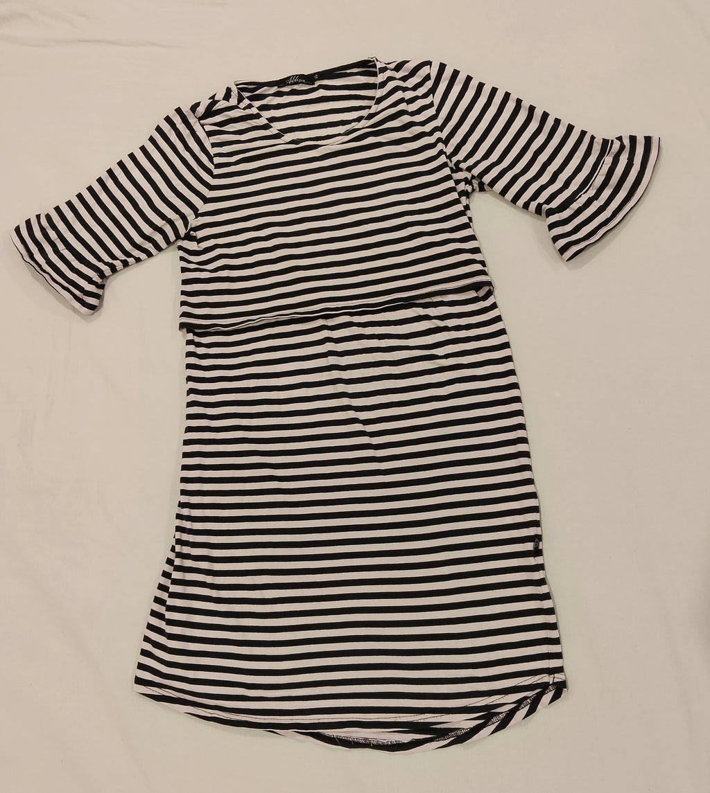 ADDISON Breastfeeding Dress size 12 Womens stripes maternity