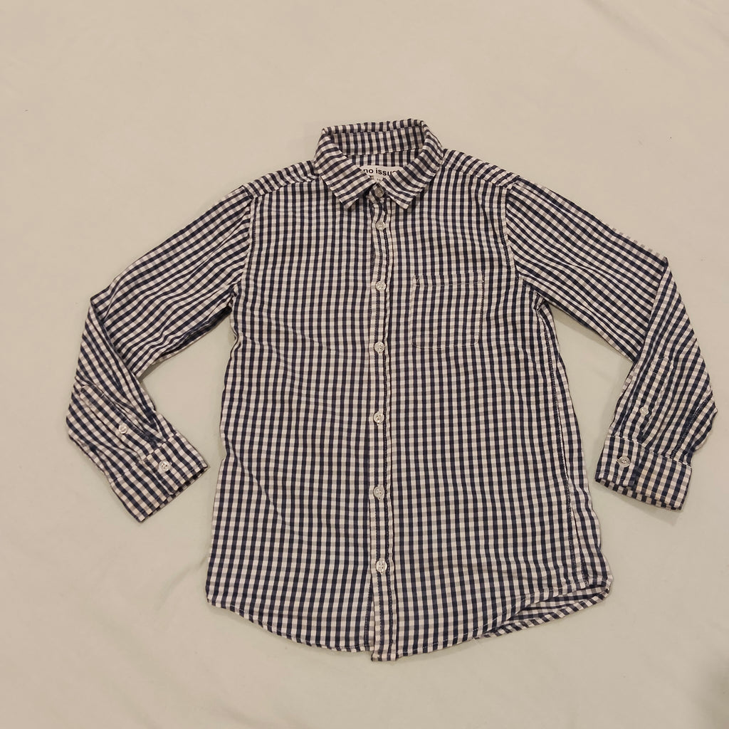 NO ISSUE shirt size 10 boys gingham long sleeve